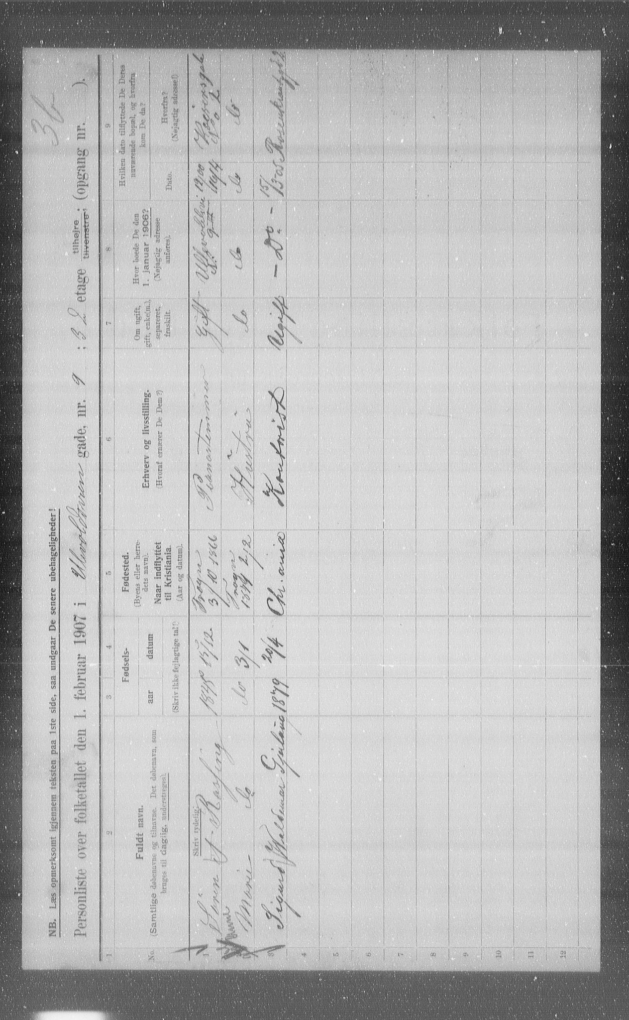 OBA, Kommunal folketelling 1.2.1907 for Kristiania kjøpstad, 1907, s. 60510