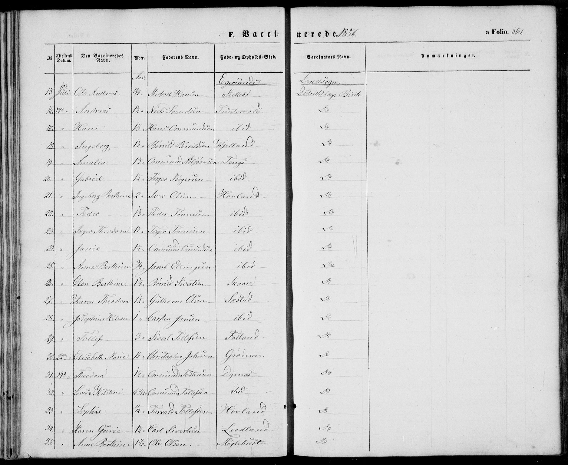Eigersund sokneprestkontor, SAST/A-101807/S08/L0013: Ministerialbok nr. A 12.2, 1850-1865, s. 561