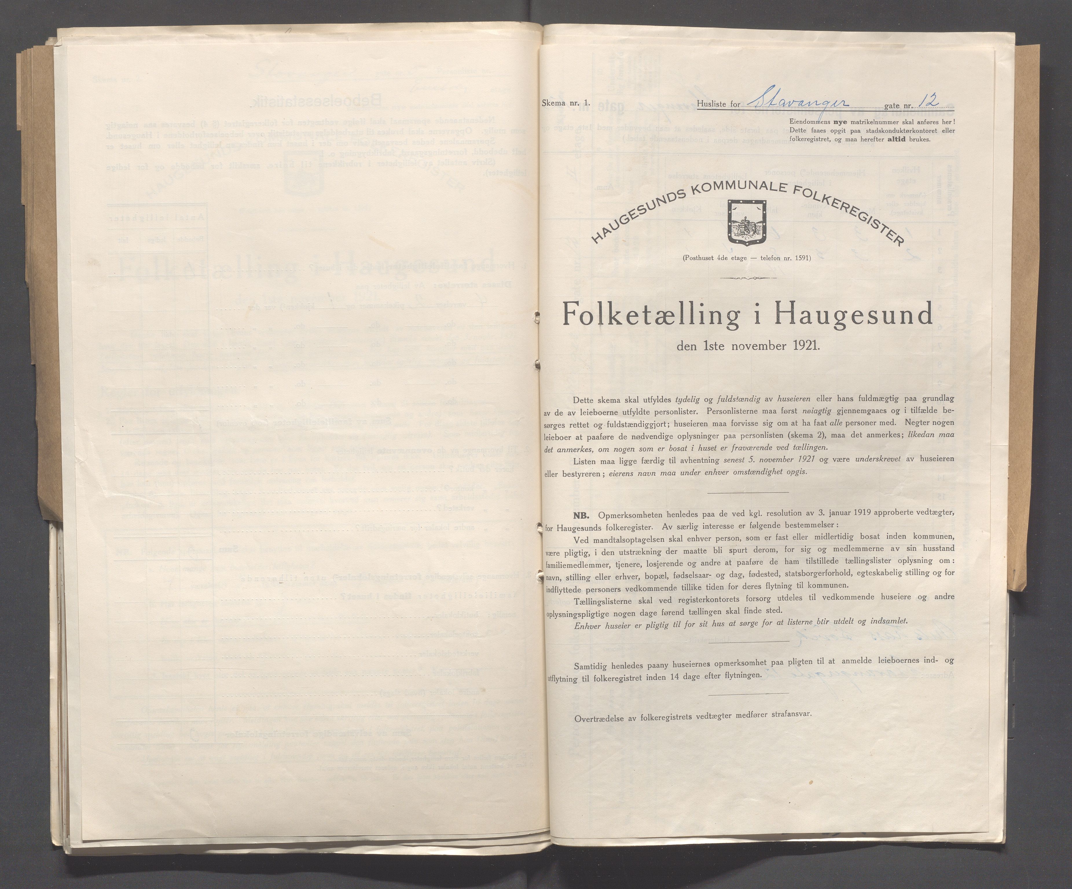 IKAR, Kommunal folketelling 1.11.1921 for Haugesund, 1921, s. 4323