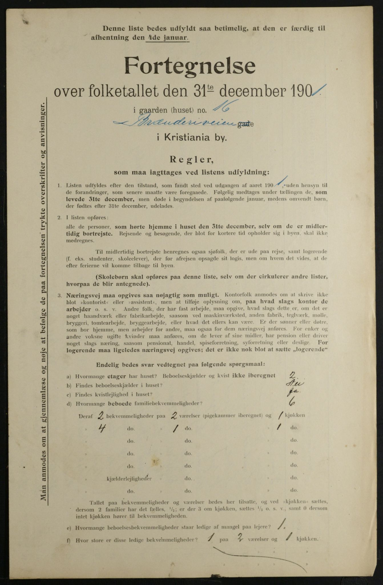 OBA, Kommunal folketelling 31.12.1901 for Kristiania kjøpstad, 1901, s. 1441