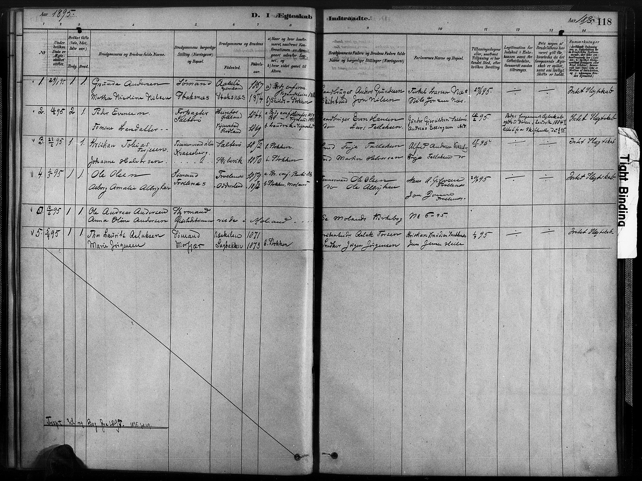 Austre Moland sokneprestkontor, AV/SAK-1111-0001/F/Fa/Fab/L0001: Ministerialbok nr. A 1, 1878-1898, s. 118