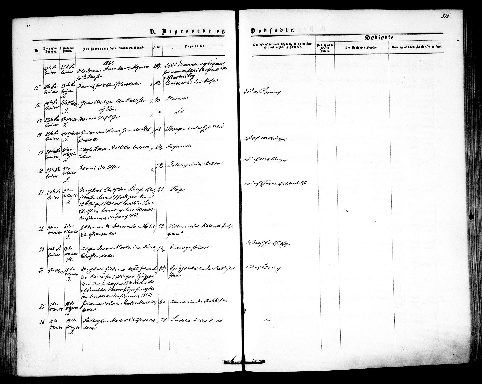 Høland prestekontor Kirkebøker, AV/SAO-A-10346a/F/Fa/L0011: Ministerialbok nr. I 11, 1862-1869, s. 315