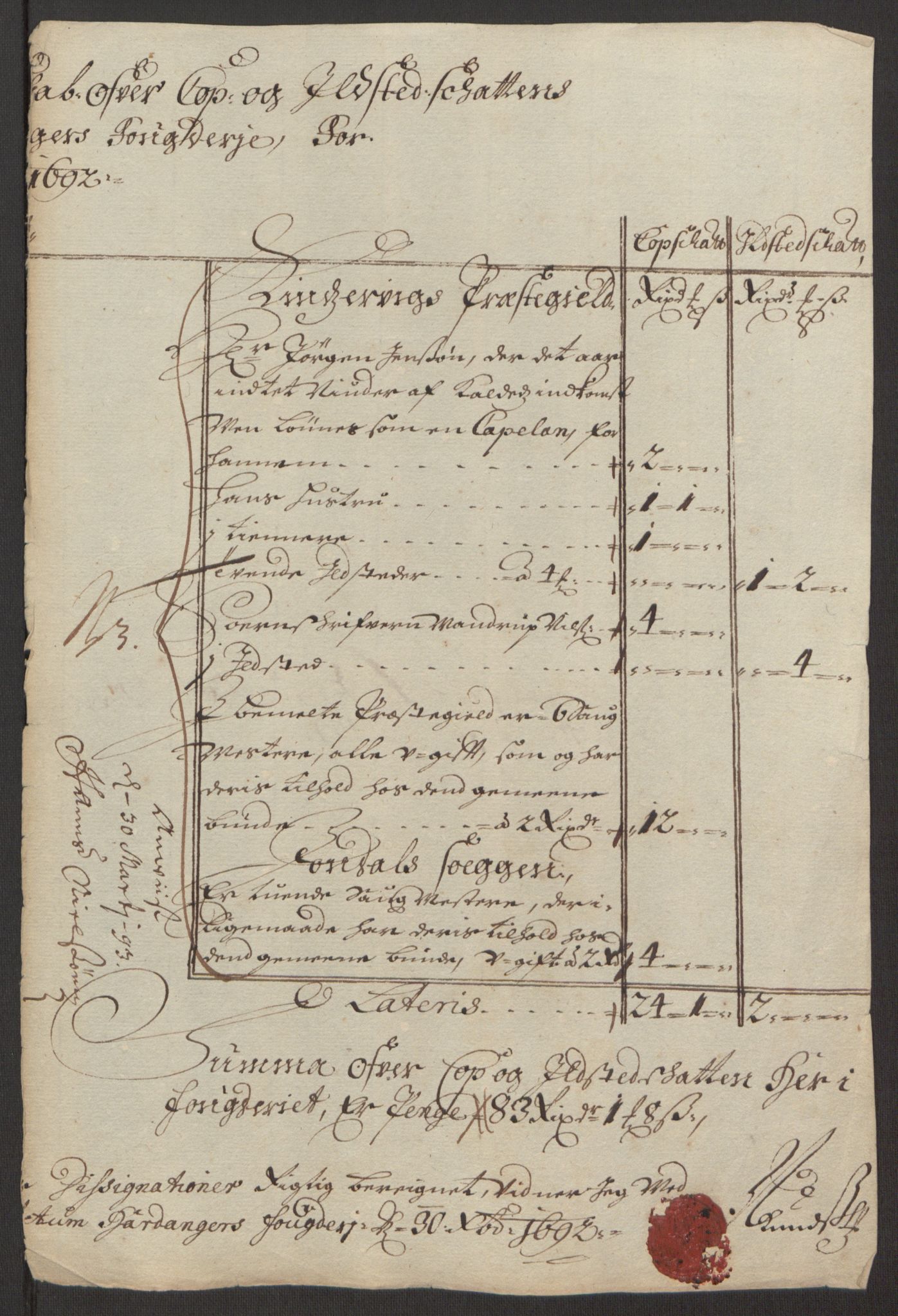 Rentekammeret inntil 1814, Reviderte regnskaper, Fogderegnskap, RA/EA-4092/R48/L2973: Fogderegnskap Sunnhordland og Hardanger, 1691-1692, s. 618