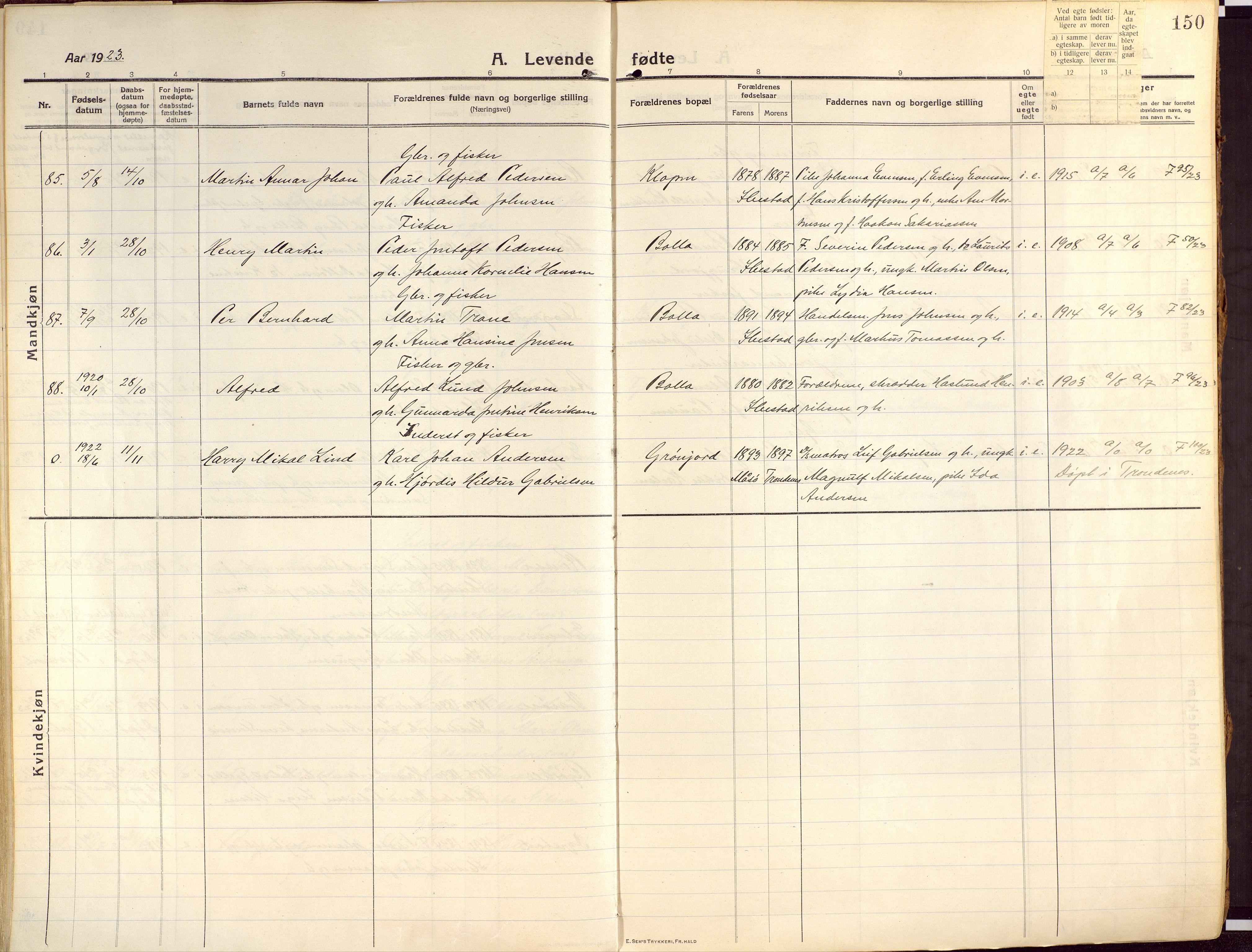 Ibestad sokneprestembete, AV/SATØ-S-0077/H/Ha/Haa/L0018kirke: Ministerialbok nr. 18, 1915-1929, s. 150