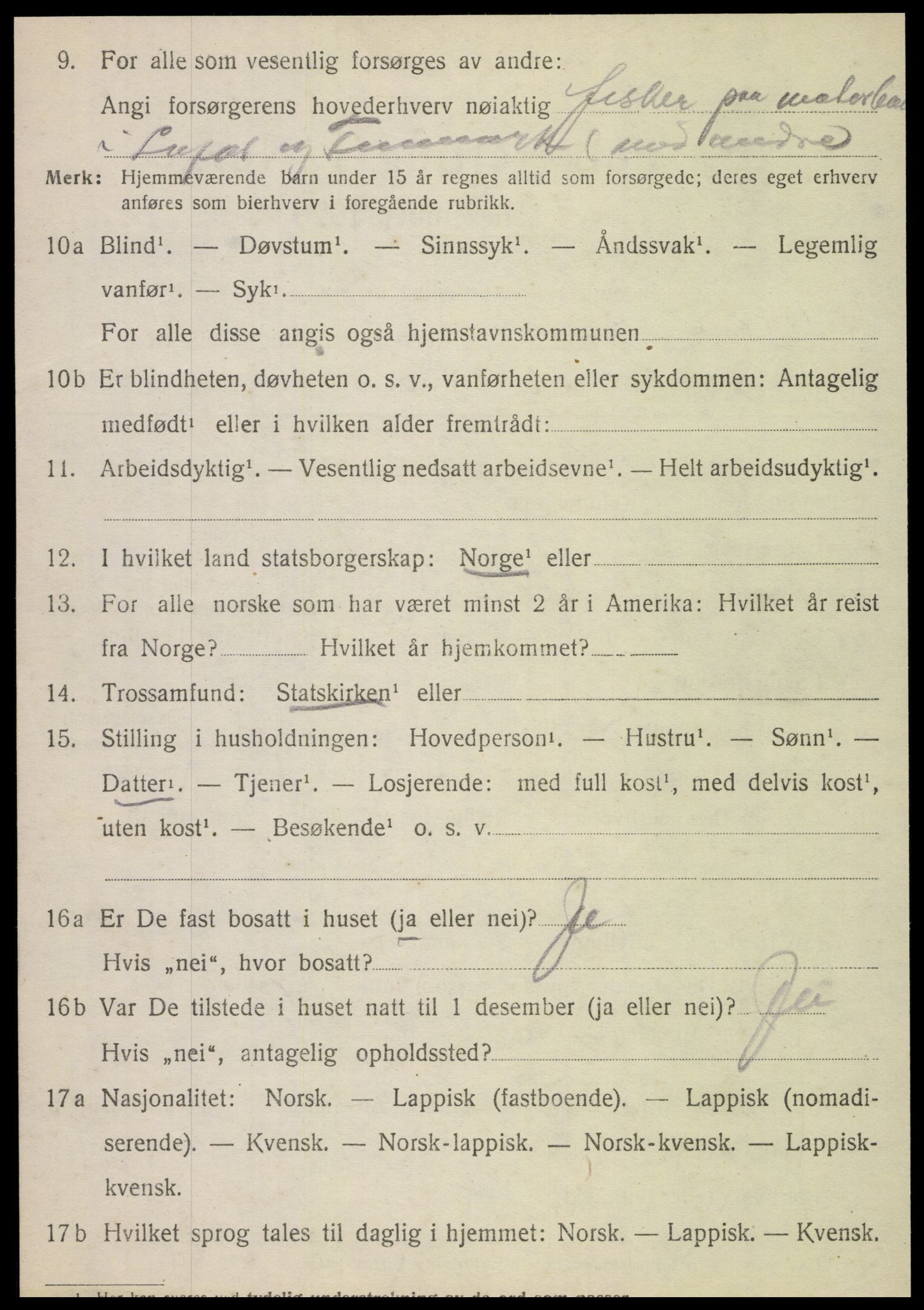 SAT, Folketelling 1920 for 1820 Alstahaug herred, 1920, s. 1910