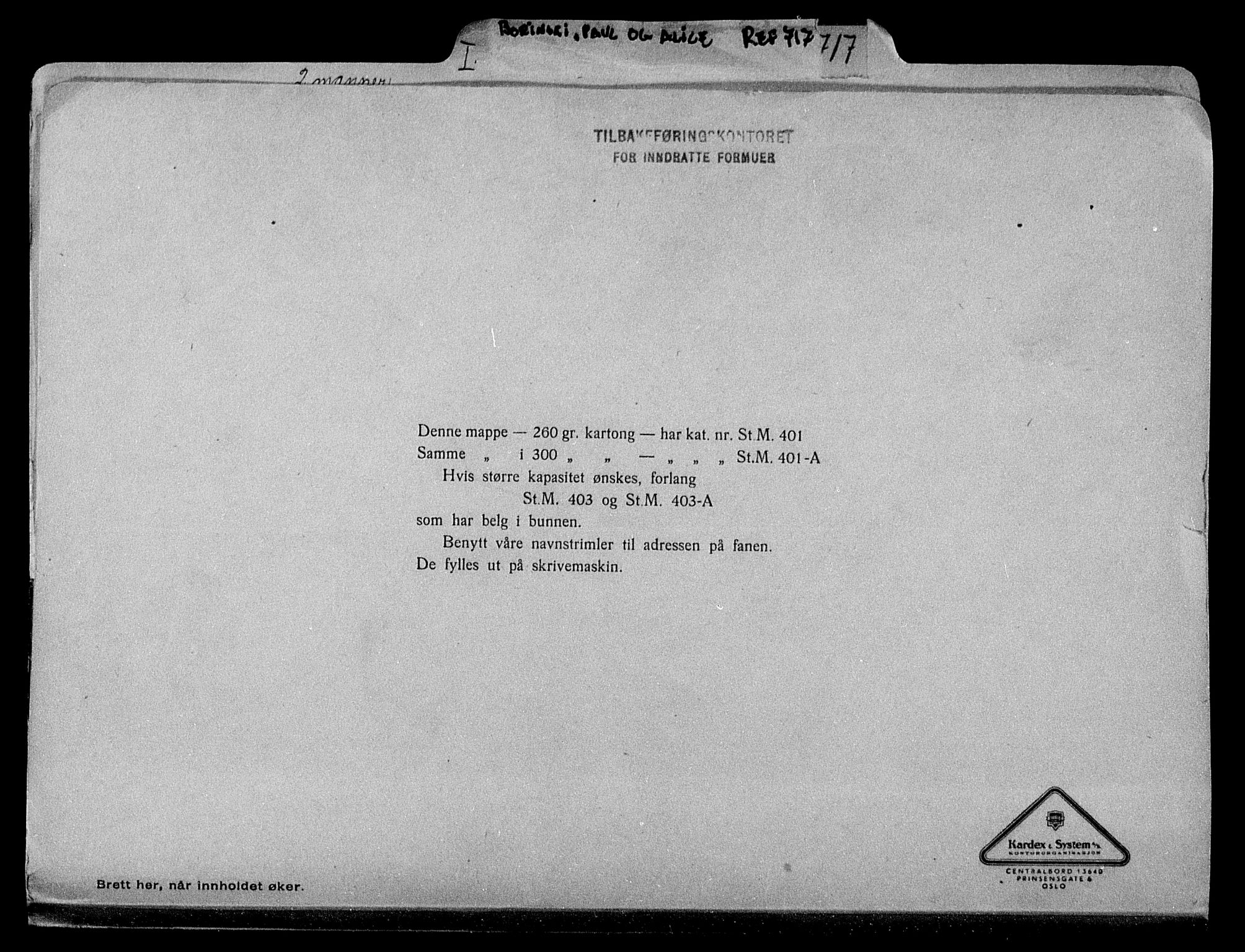 Justisdepartementet, Tilbakeføringskontoret for inndratte formuer, RA/S-1564/H/Hc/Hcd/L0992: --, 1945-1947, s. 272