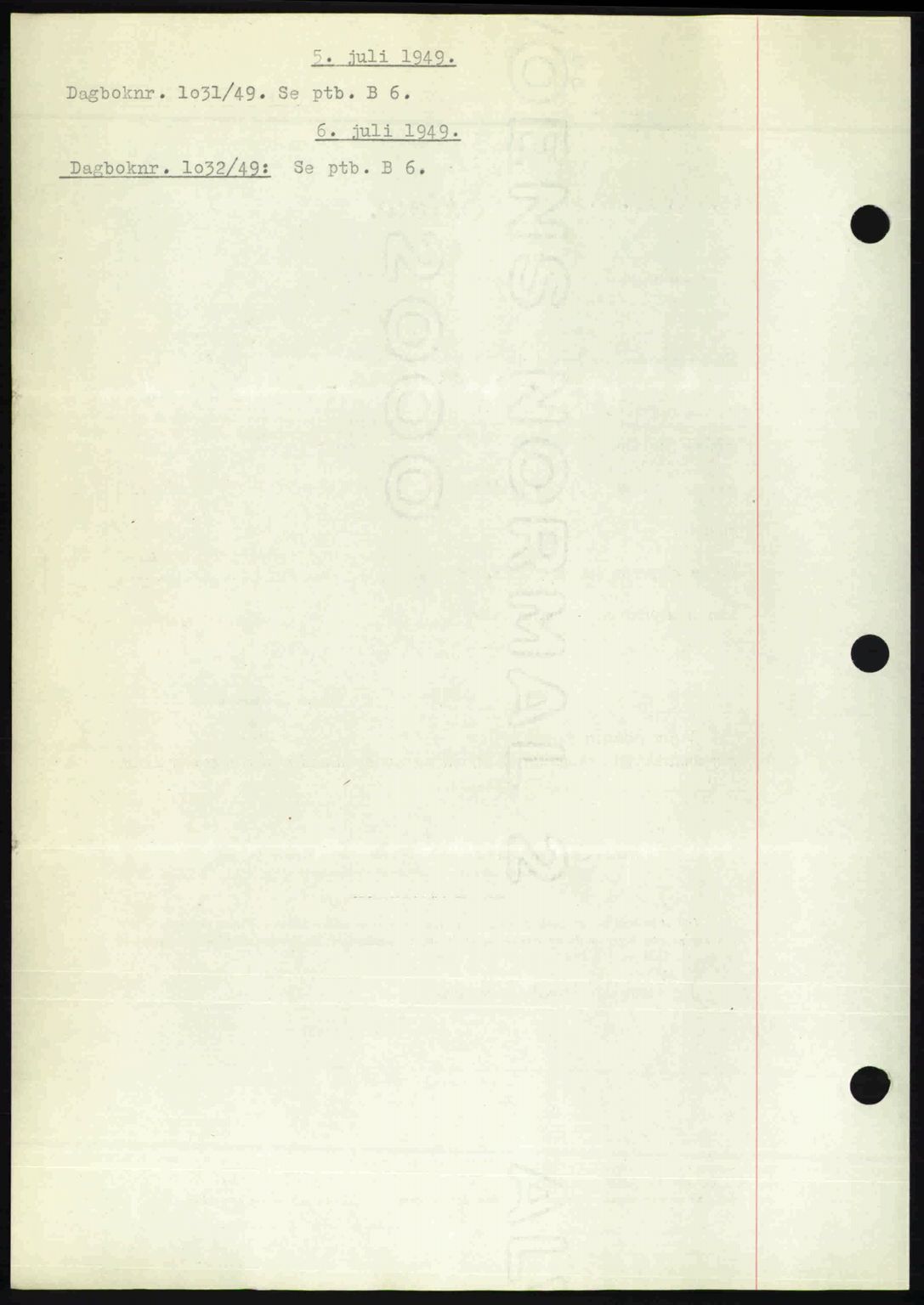 Nedenes sorenskriveri, SAK/1221-0006/G/Gb/Gba/L0061: Pantebok nr. A13, 1949-1949, Dagboknr: 1031/1949