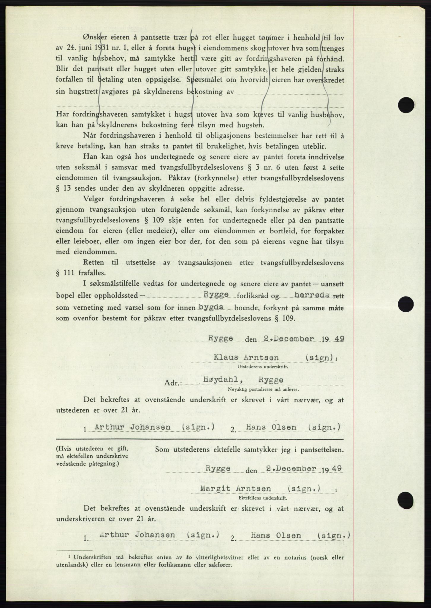 Moss sorenskriveri, SAO/A-10168: Pantebok nr. B23, 1949-1950, Dagboknr: 3768/1949