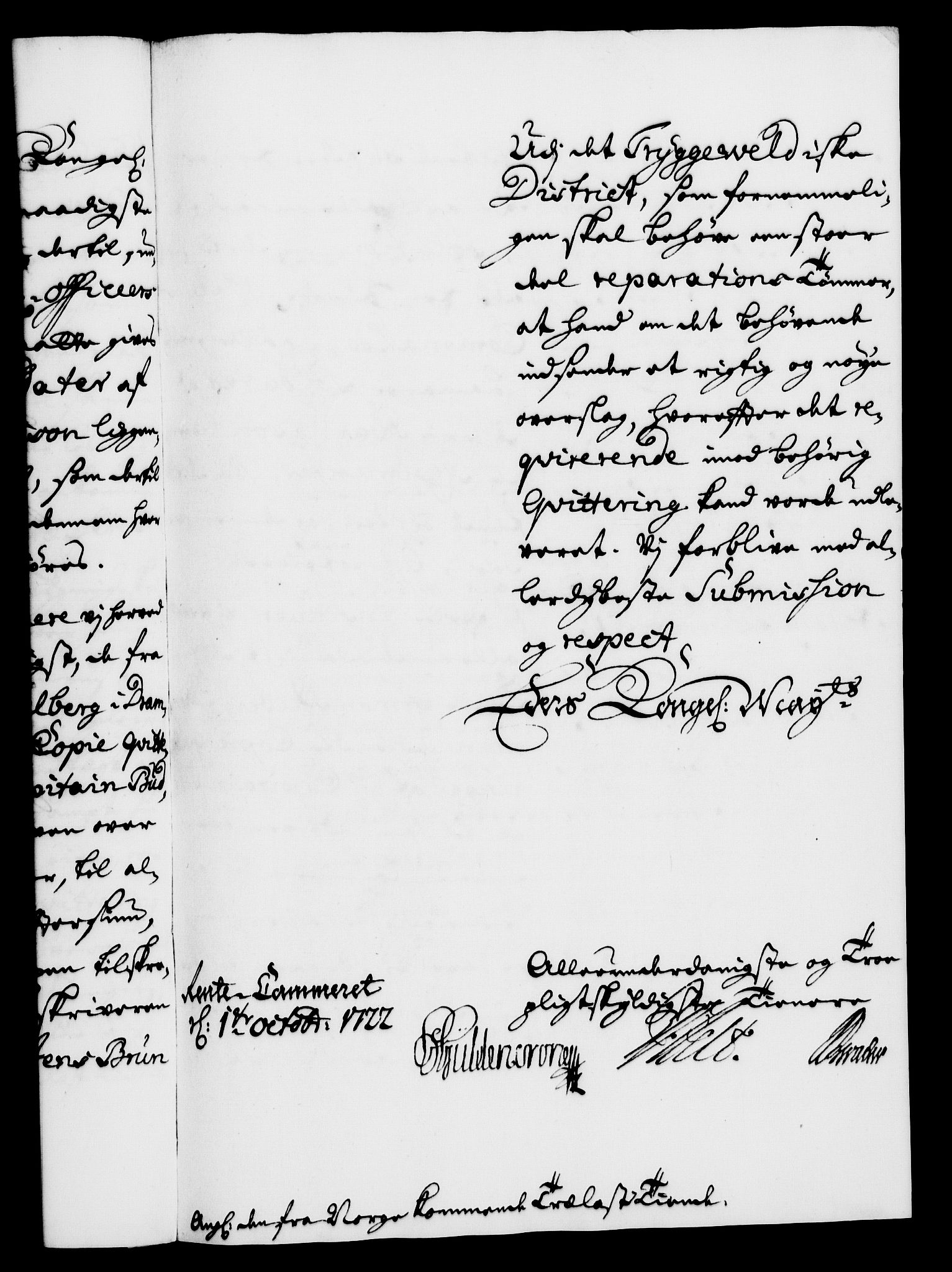 Rentekammeret, Kammerkanselliet, RA/EA-3111/G/Gf/Gfa/L0005: Norsk relasjons- og resolusjonsprotokoll (merket RK 52.5), 1722, s. 595