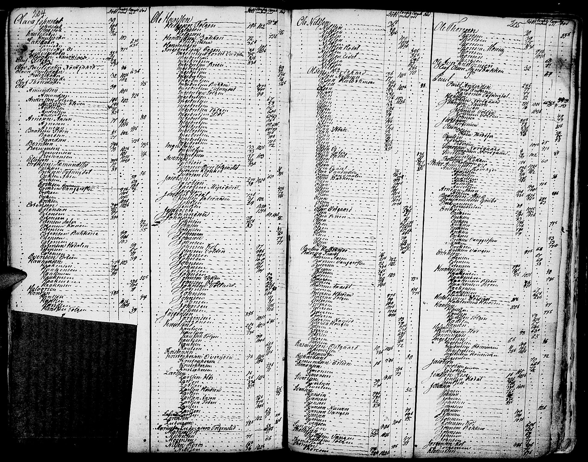 Tolga prestekontor, AV/SAH-PREST-062/K/L0001: Ministerialbok nr. 1, 1733-1767, s. 204-205