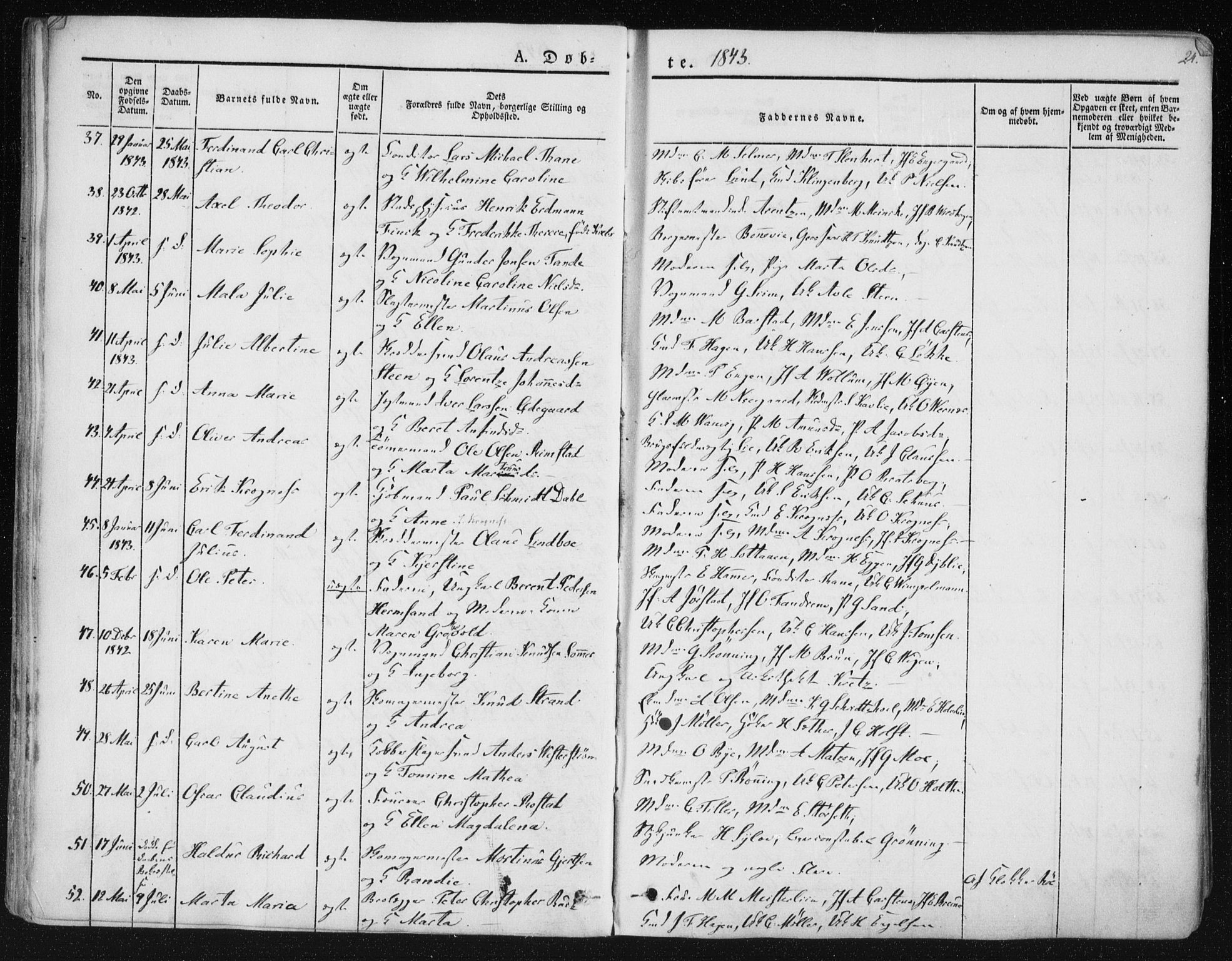 Ministerialprotokoller, klokkerbøker og fødselsregistre - Sør-Trøndelag, SAT/A-1456/602/L0110: Ministerialbok nr. 602A08, 1840-1854, s. 24