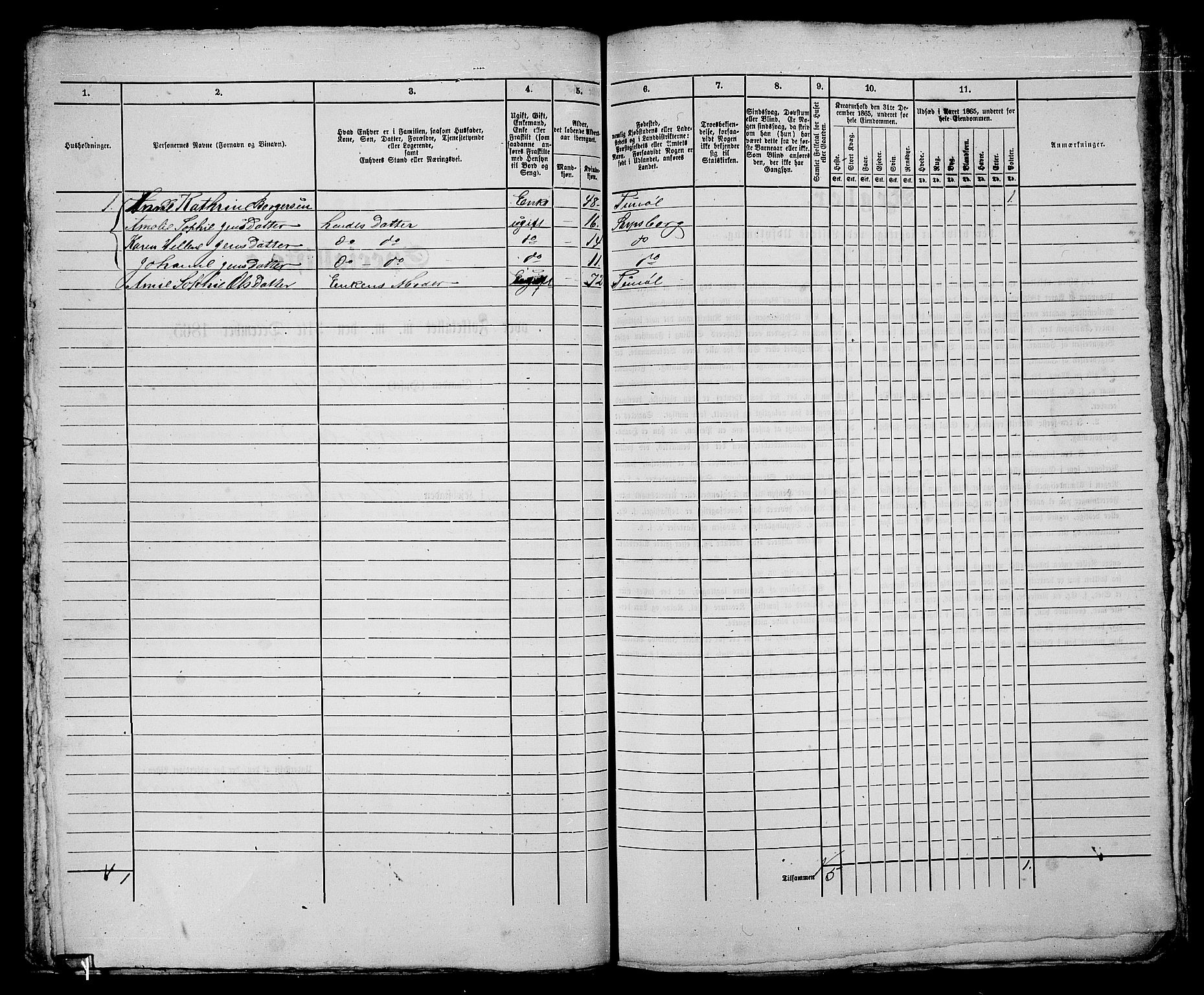 RA, Folketelling 1865 for 0102P Sarpsborg prestegjeld, 1865, s. 70