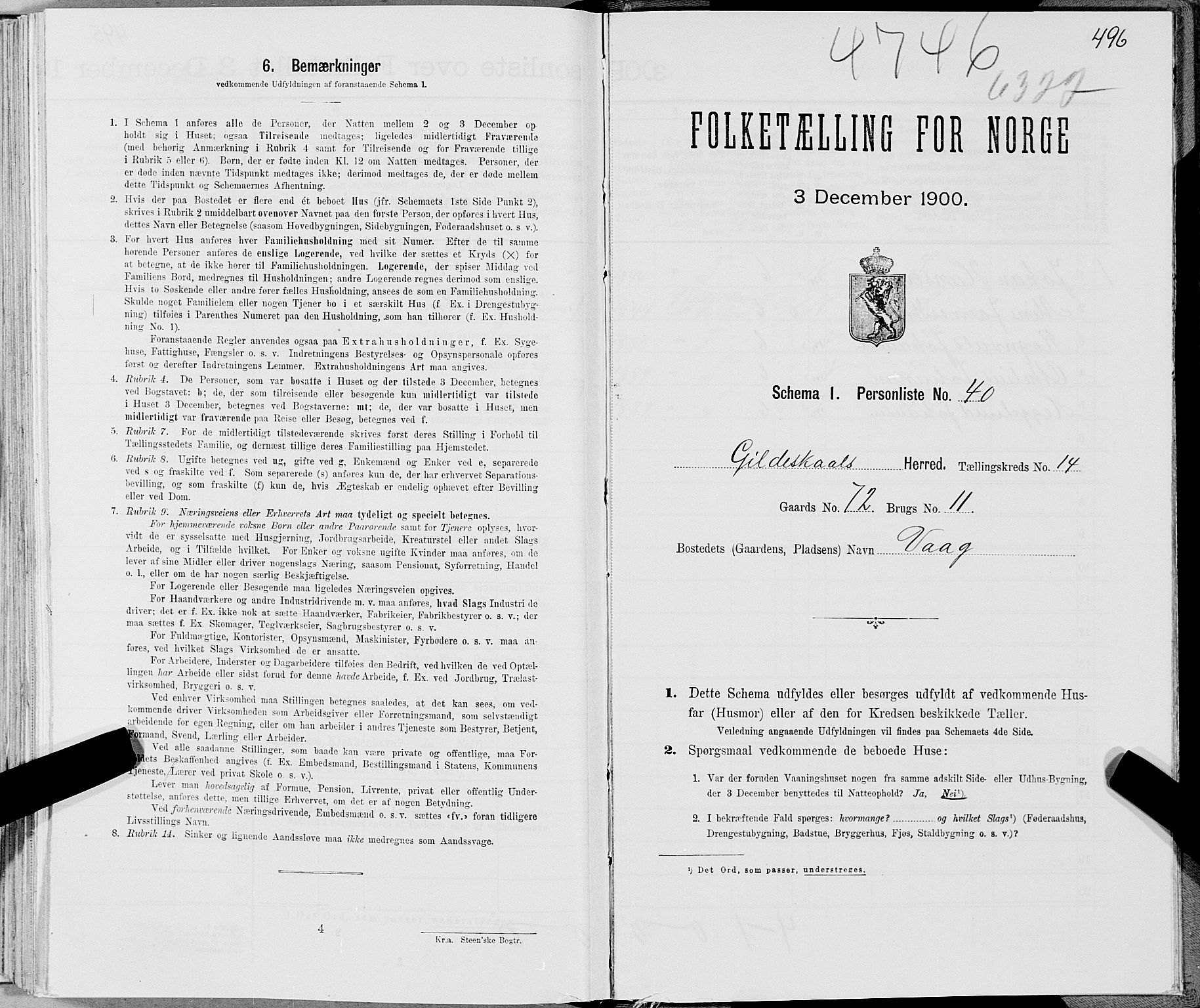 SAT, Folketelling 1900 for 1838 Gildeskål herred, 1900, s. 1479