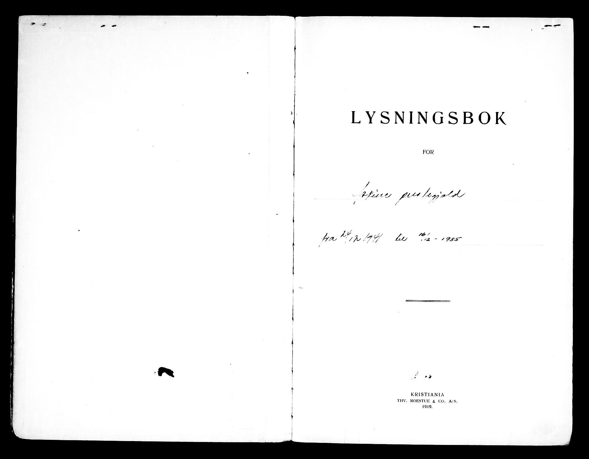 Askim prestekontor Kirkebøker, SAO/A-10900/H/Ha/L0002: Lysningsprotokoll nr. 2, 1941-1955