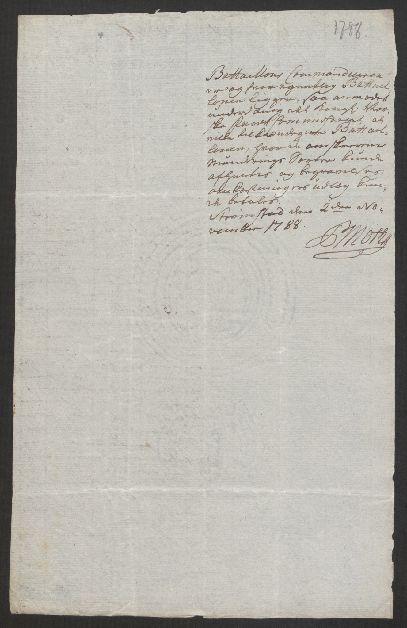 Forsvaret, Den norske kvesthuskasse/krigshospitalkasse, AV/RA-RAFA-1887/F/Fa/L0017: Innkomne brev:, 1782-1807, s. 37