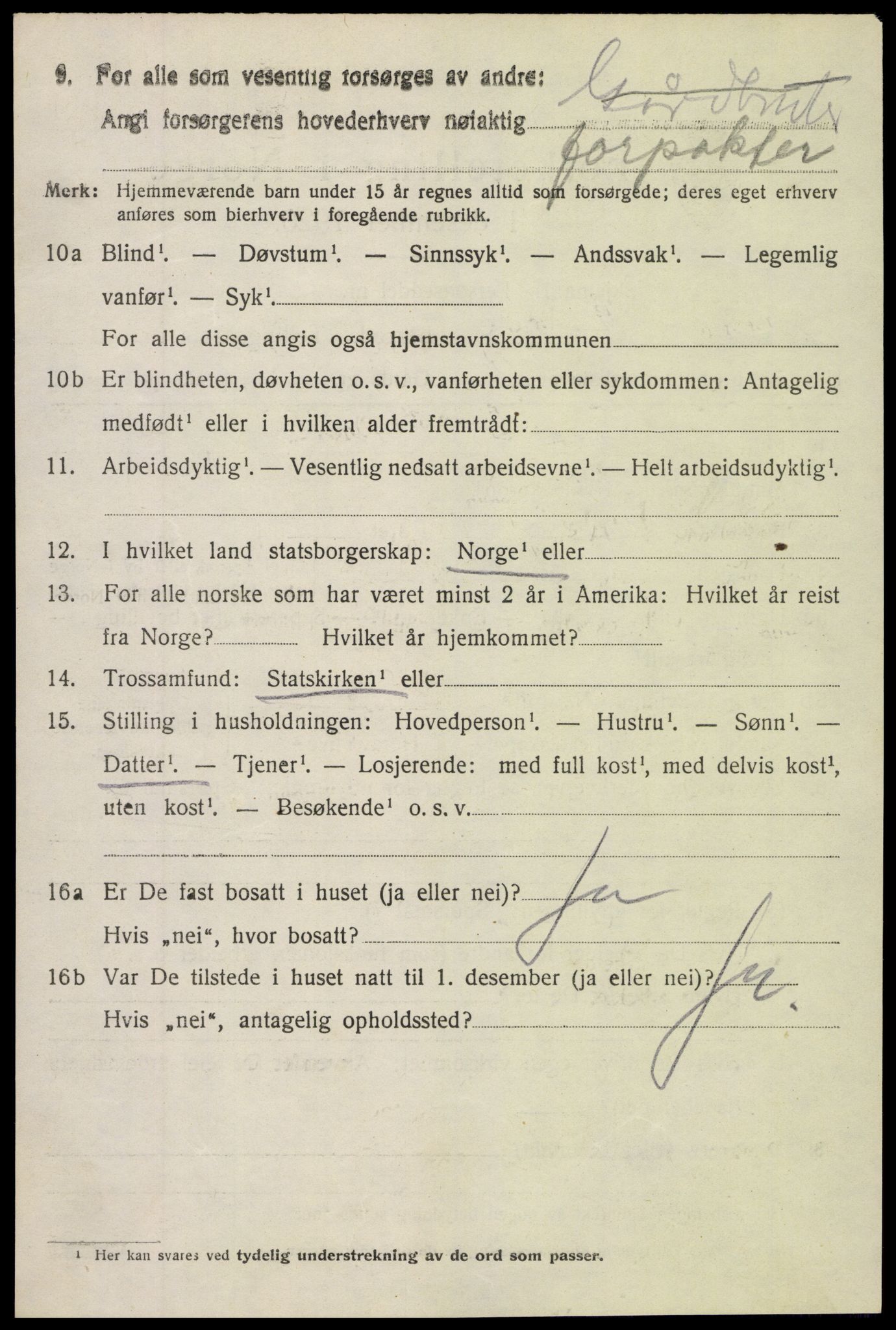 SAH, Folketelling 1920 for 0542 Nord-Aurdal herred, 1920, s. 2005