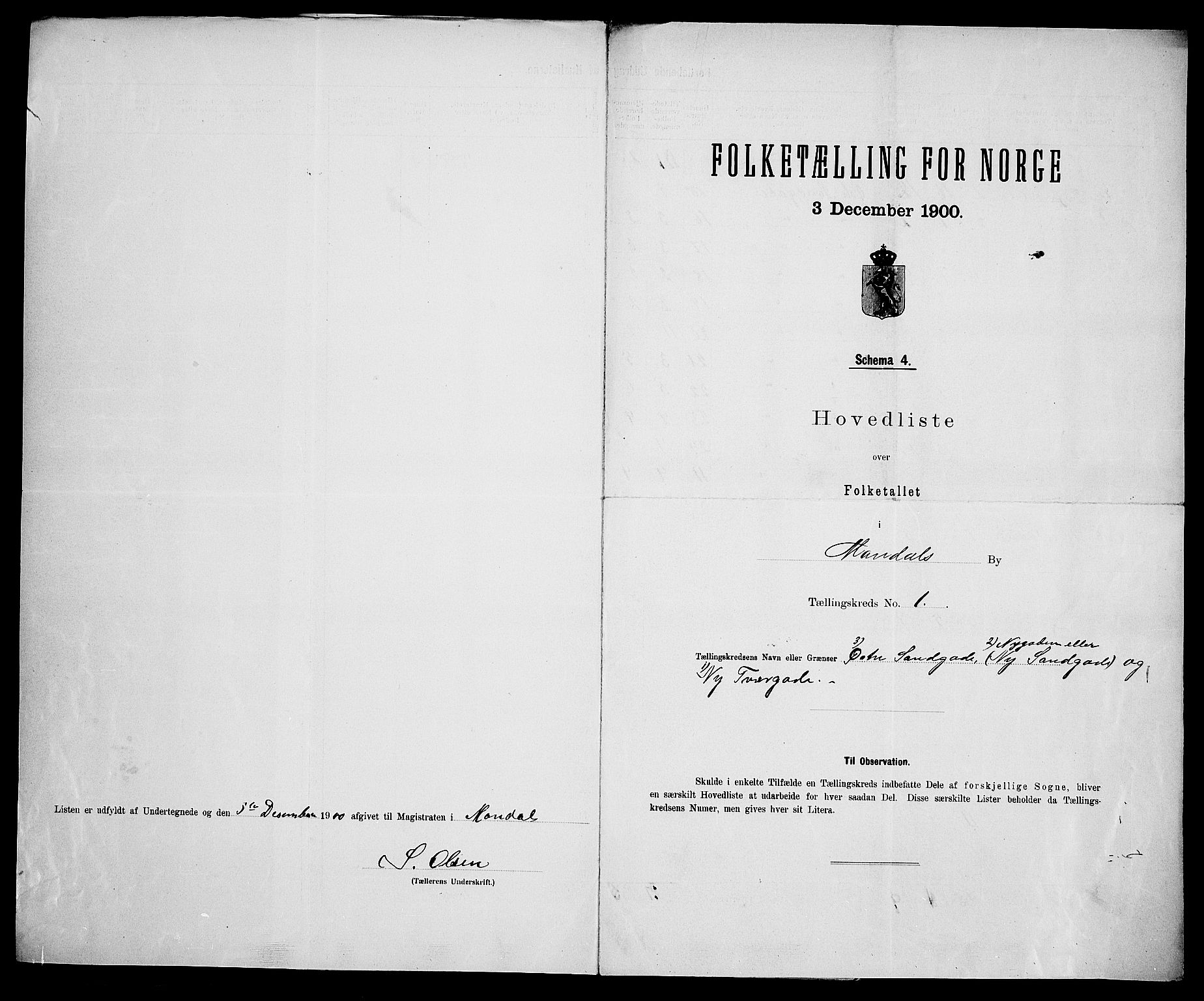 SAK, Folketelling 1900 for 1002 Mandal ladested, 1900, s. 21