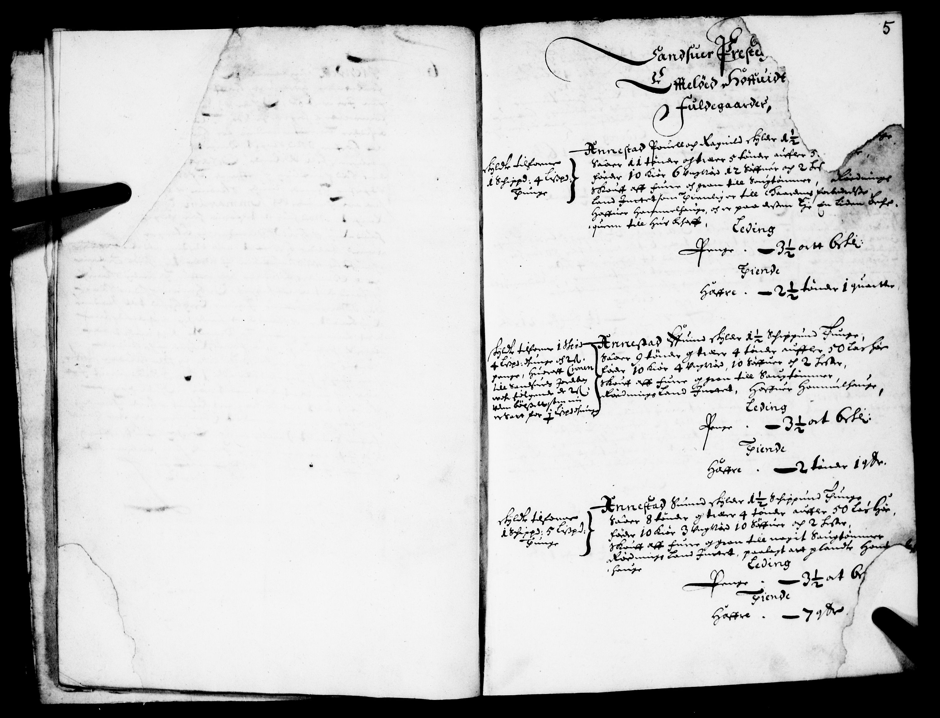 Rentekammeret inntil 1814, Realistisk ordnet avdeling, AV/RA-EA-4070/N/Nb/Nba/L0024: Sandsvær prestegjeld, 1667, s. 4b-5a