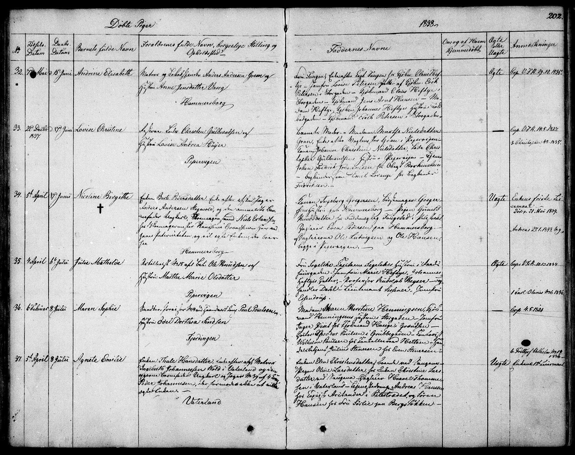 Garnisonsmenigheten Kirkebøker, SAO/A-10846/F/Fa/L0006: Ministerialbok nr. 6, 1828-1841, s. 202