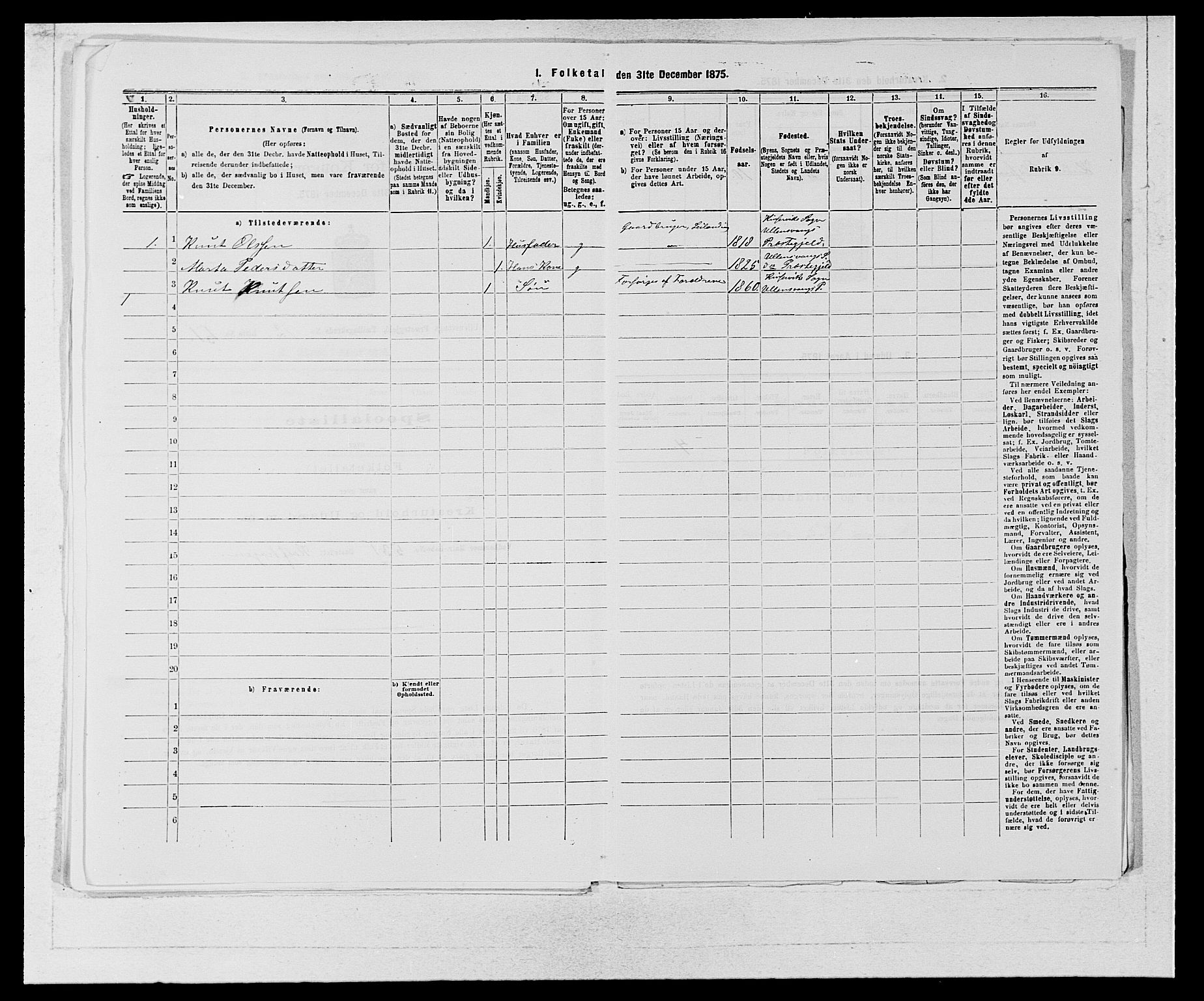 SAB, Folketelling 1875 for 1230P Ullensvang prestegjeld, 1875, s. 1320