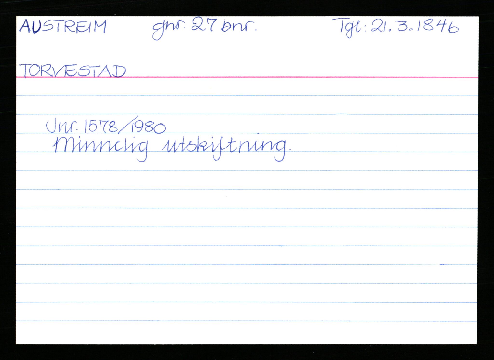 Statsarkivet i Stavanger, AV/SAST-A-101971/03/Y/Yk/L0002: Registerkort sortert etter gårdsnavn: Auglend - Bakkevik, 1750-1930, s. 393