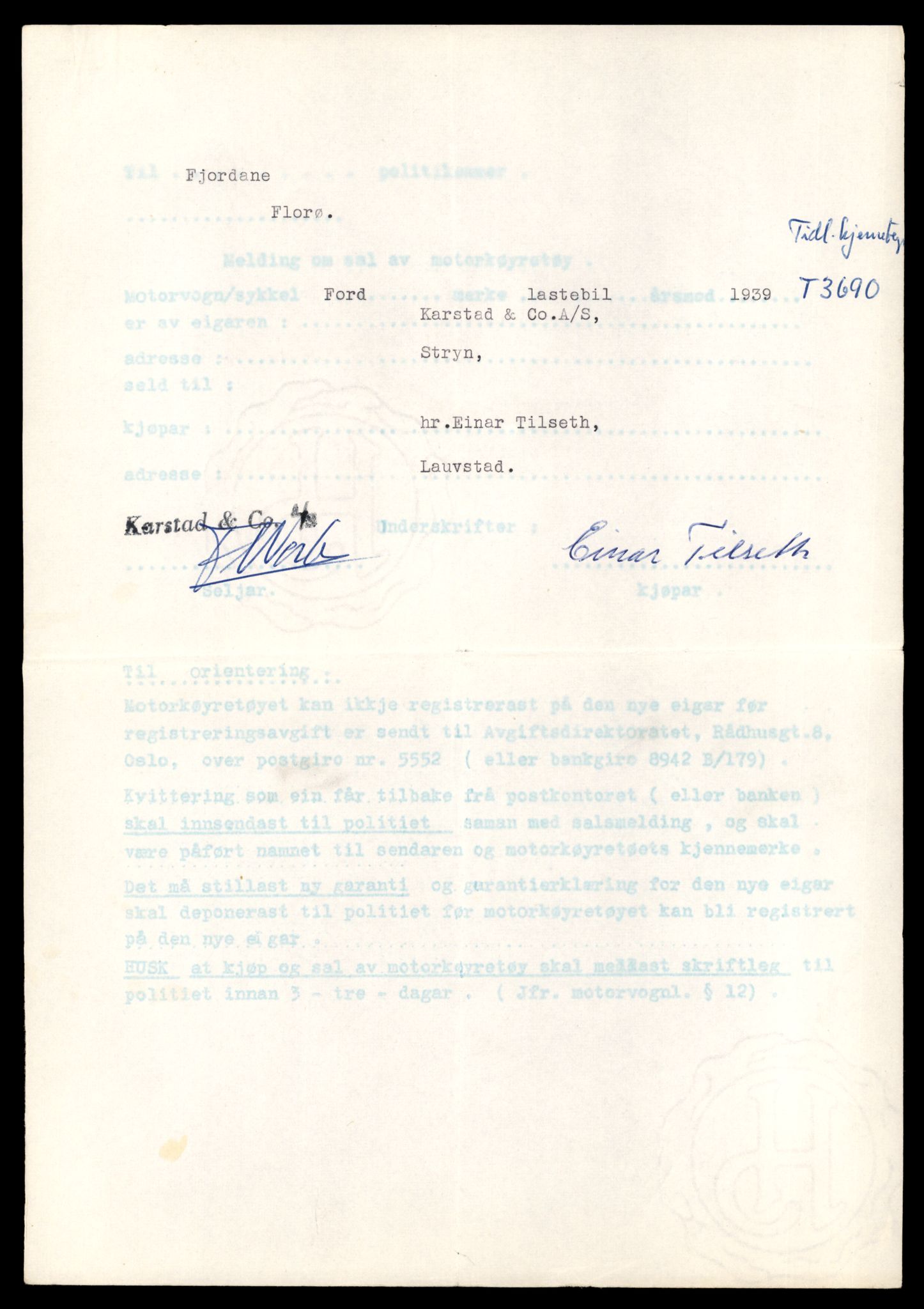 Møre og Romsdal vegkontor - Ålesund trafikkstasjon, AV/SAT-A-4099/F/Fe/L0035: Registreringskort for kjøretøy T 12653 - T 12829, 1927-1998, s. 2210