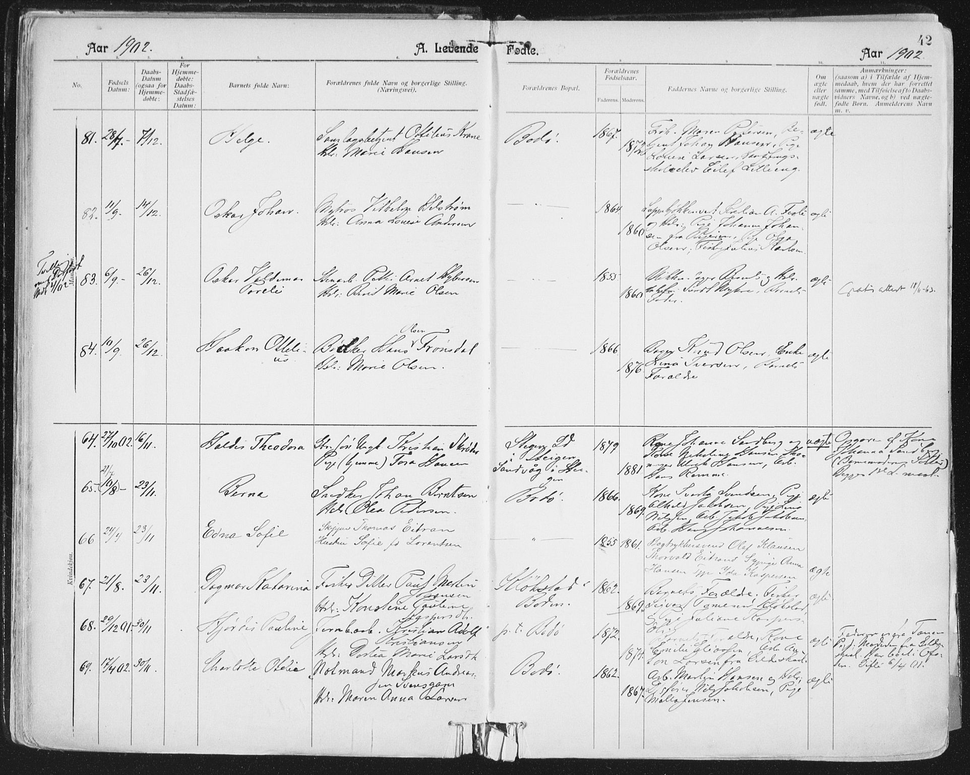 Ministerialprotokoller, klokkerbøker og fødselsregistre - Nordland, AV/SAT-A-1459/801/L0011: Ministerialbok nr. 801A11, 1900-1916, s. 42