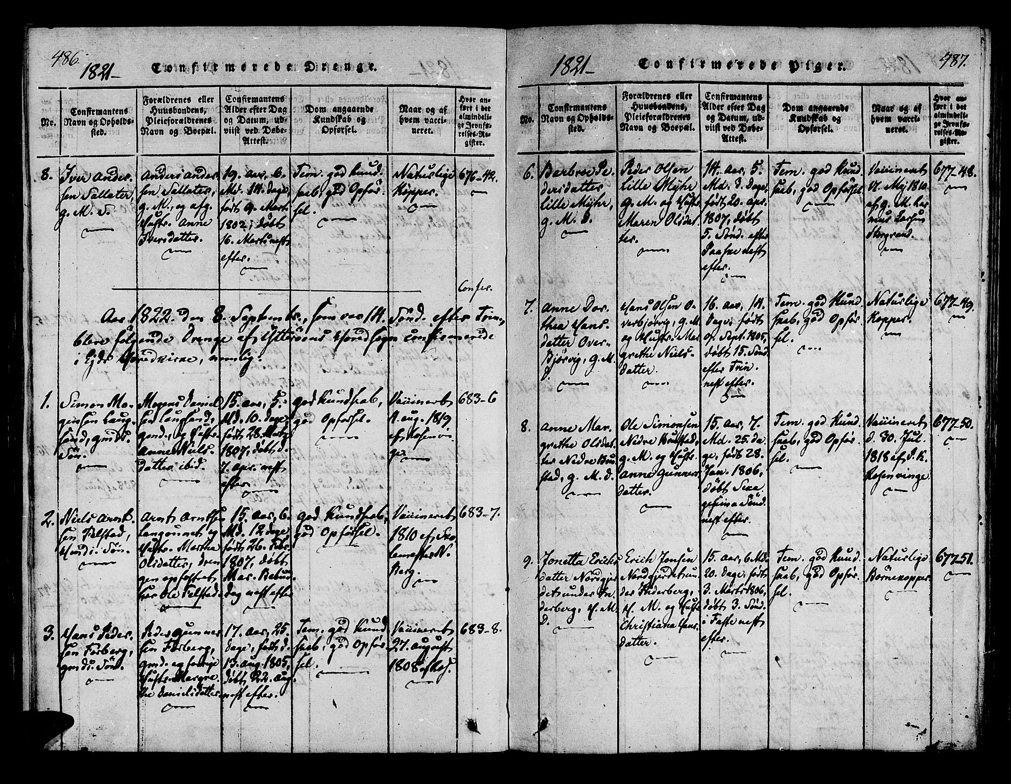 Ministerialprotokoller, klokkerbøker og fødselsregistre - Nord-Trøndelag, SAT/A-1458/722/L0217: Ministerialbok nr. 722A04, 1817-1842, s. 486-487