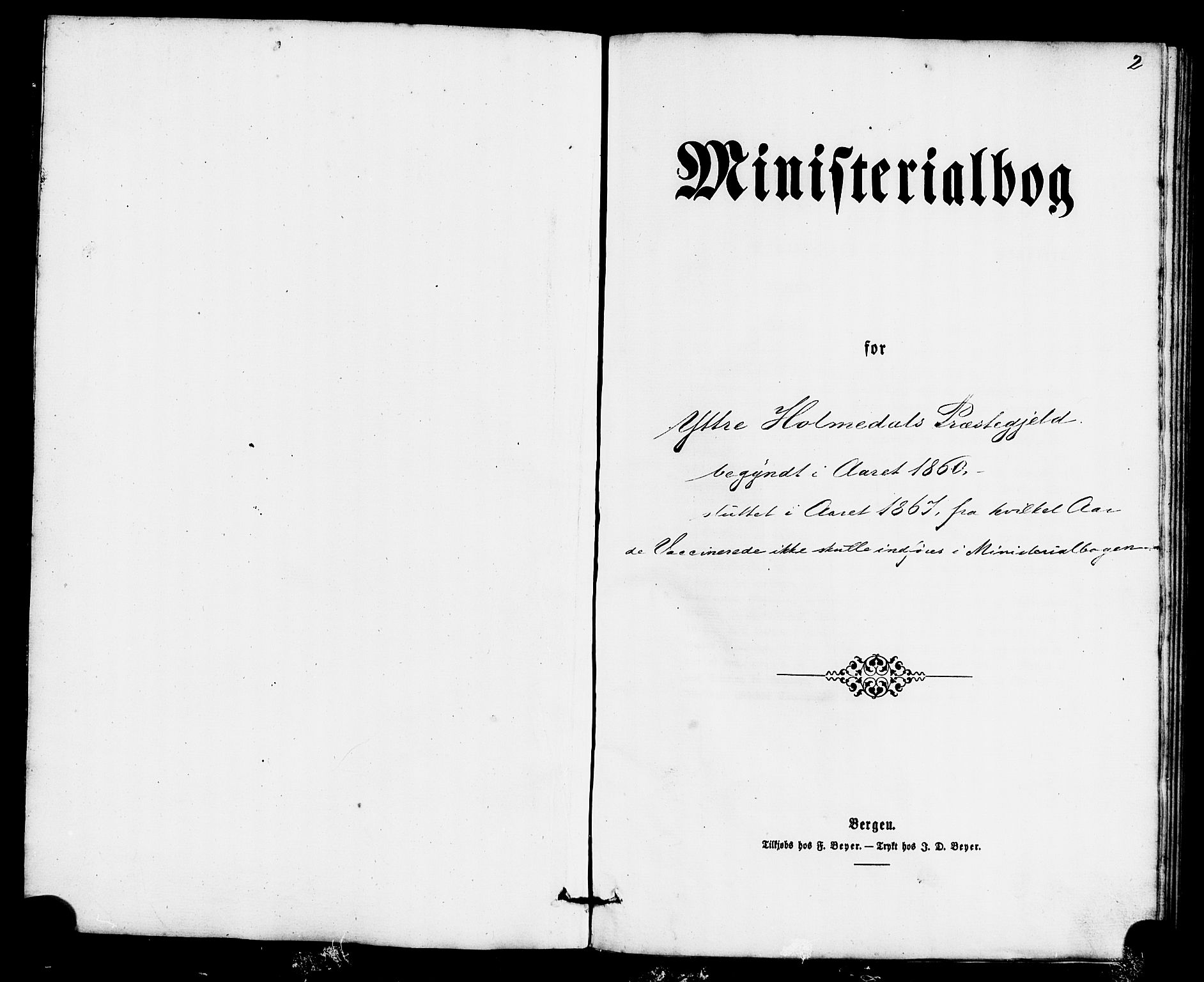 Fjaler sokneprestembete, AV/SAB-A-79801/H/Haa/Haaa/L0011: Ministerialbok nr. A 11, 1860-1867, s. 2