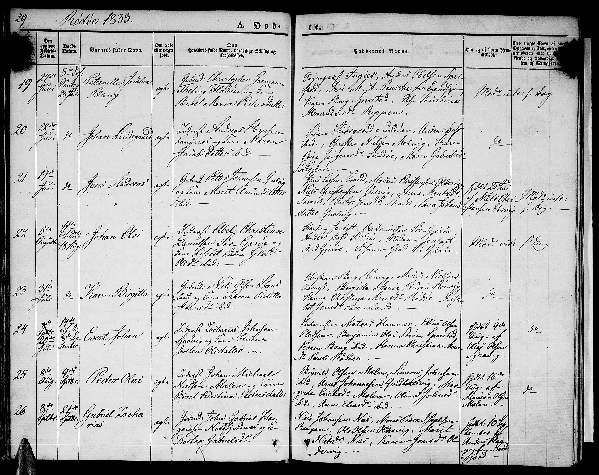 Ministerialprotokoller, klokkerbøker og fødselsregistre - Nordland, AV/SAT-A-1459/841/L0598: Ministerialbok nr. 841A06 /1, 1825-1844, s. 29