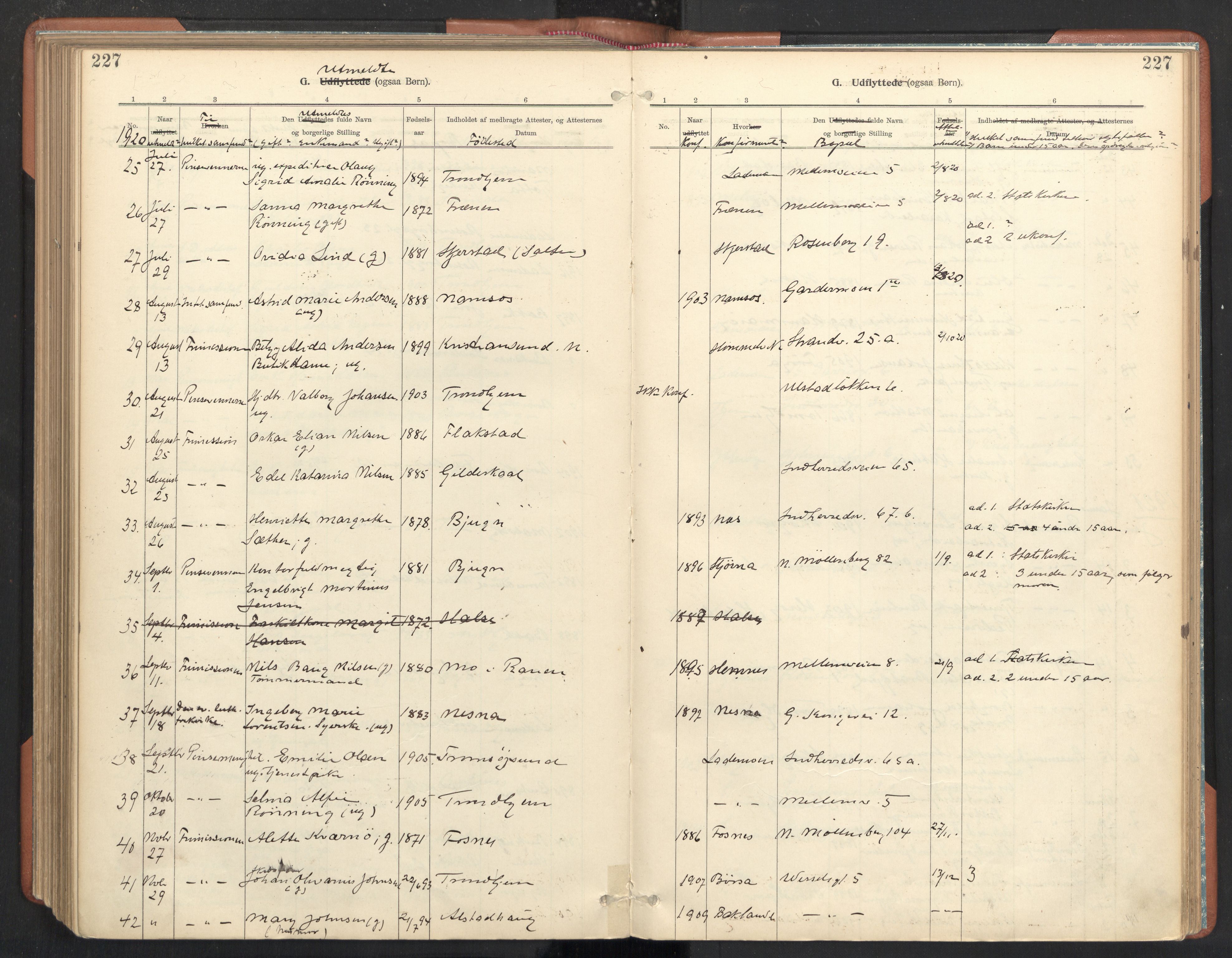 Ministerialprotokoller, klokkerbøker og fødselsregistre - Sør-Trøndelag, AV/SAT-A-1456/605/L0244: Ministerialbok nr. 605A06, 1908-1954, s. 227