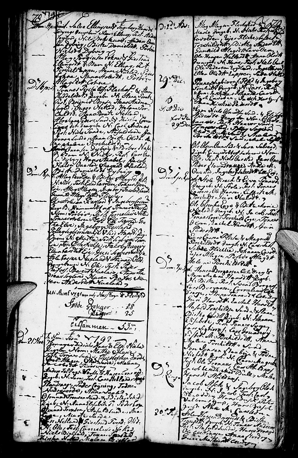 Flekkefjord sokneprestkontor, AV/SAK-1111-0012/F/Fb/Fbc/L0001: Klokkerbok nr. B 1, 1773-1801, s. 78-79