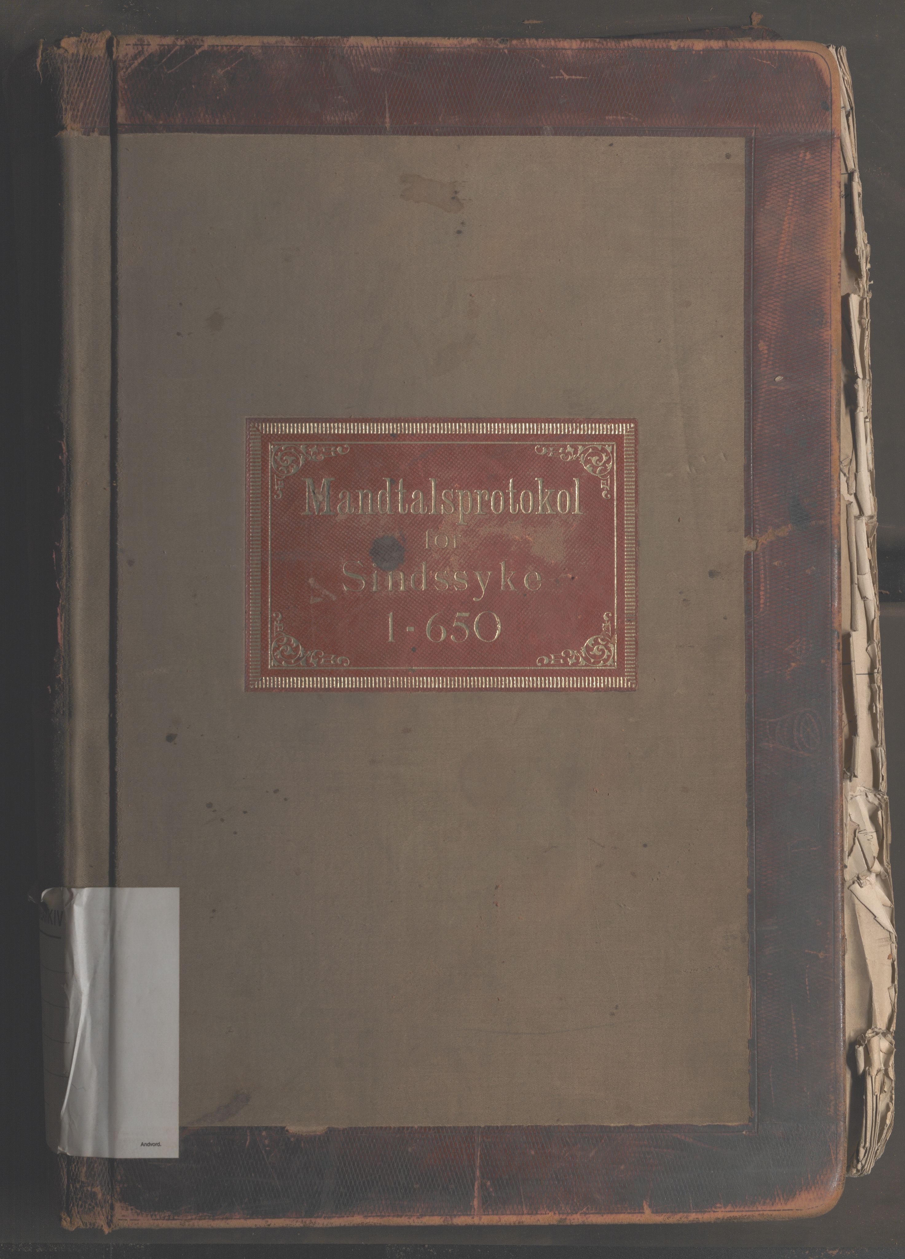 Fattigvesenet, OBA/A-20045/H/Hb/L0013: Manntallsprotokoll for sinnssyke , 1913-1921