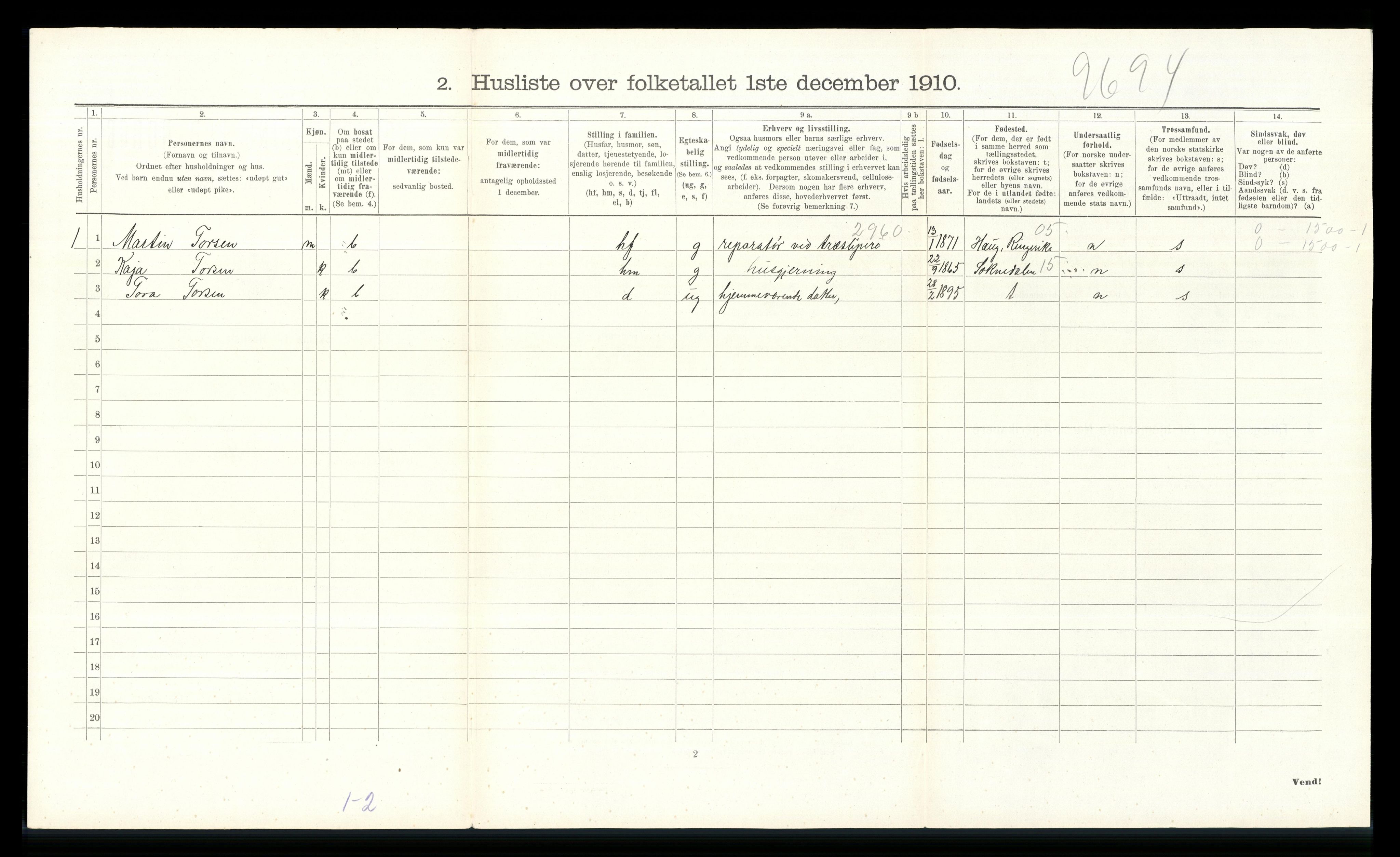 RA, Folketelling 1910 for 0532 Jevnaker herred, 1910, s. 322