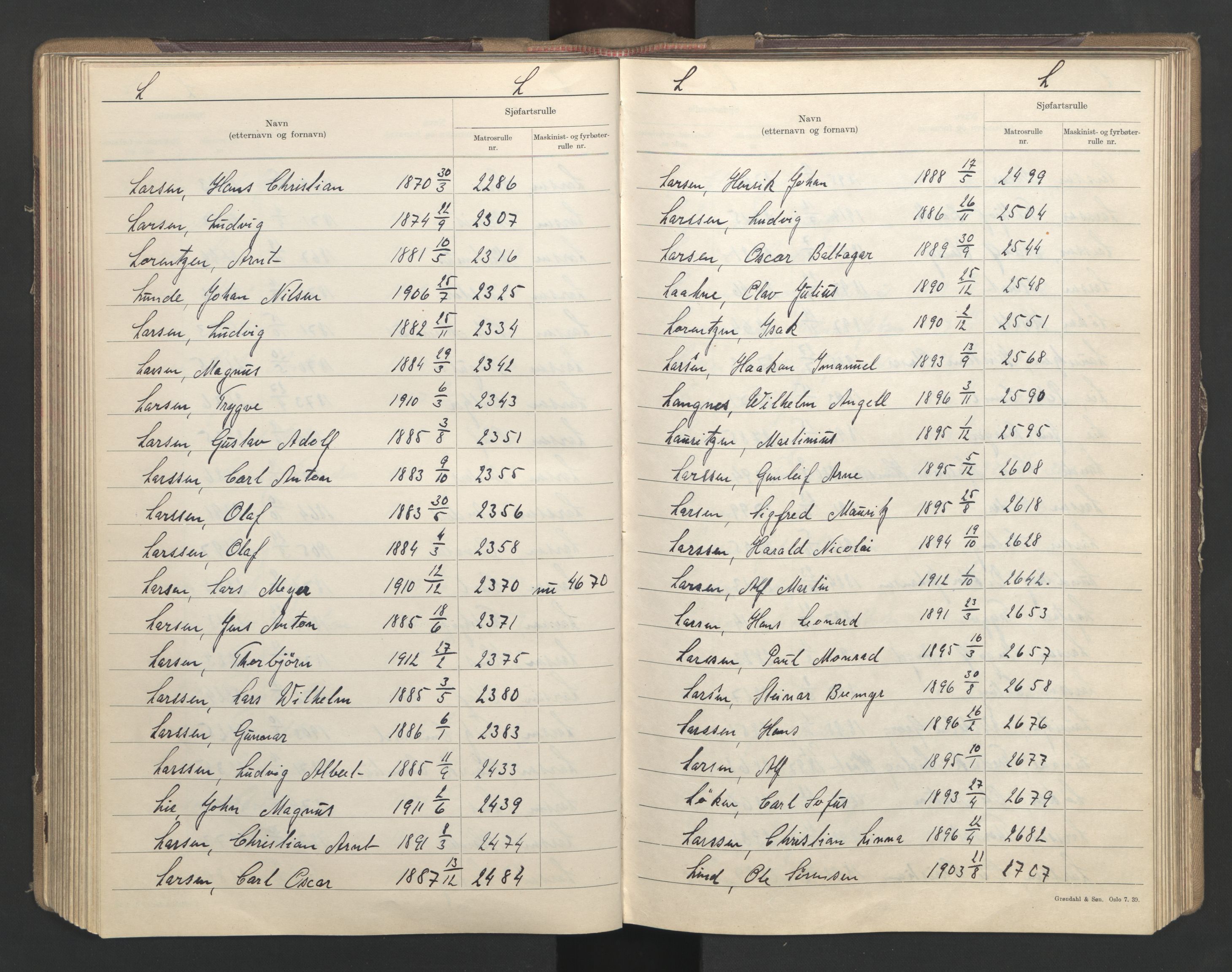 Sandefjord innrulleringskontor, AV/SAKO-A-788/G/Ga/L0003: Register til annotasjons- og hovedrulle, 1942, s. 139