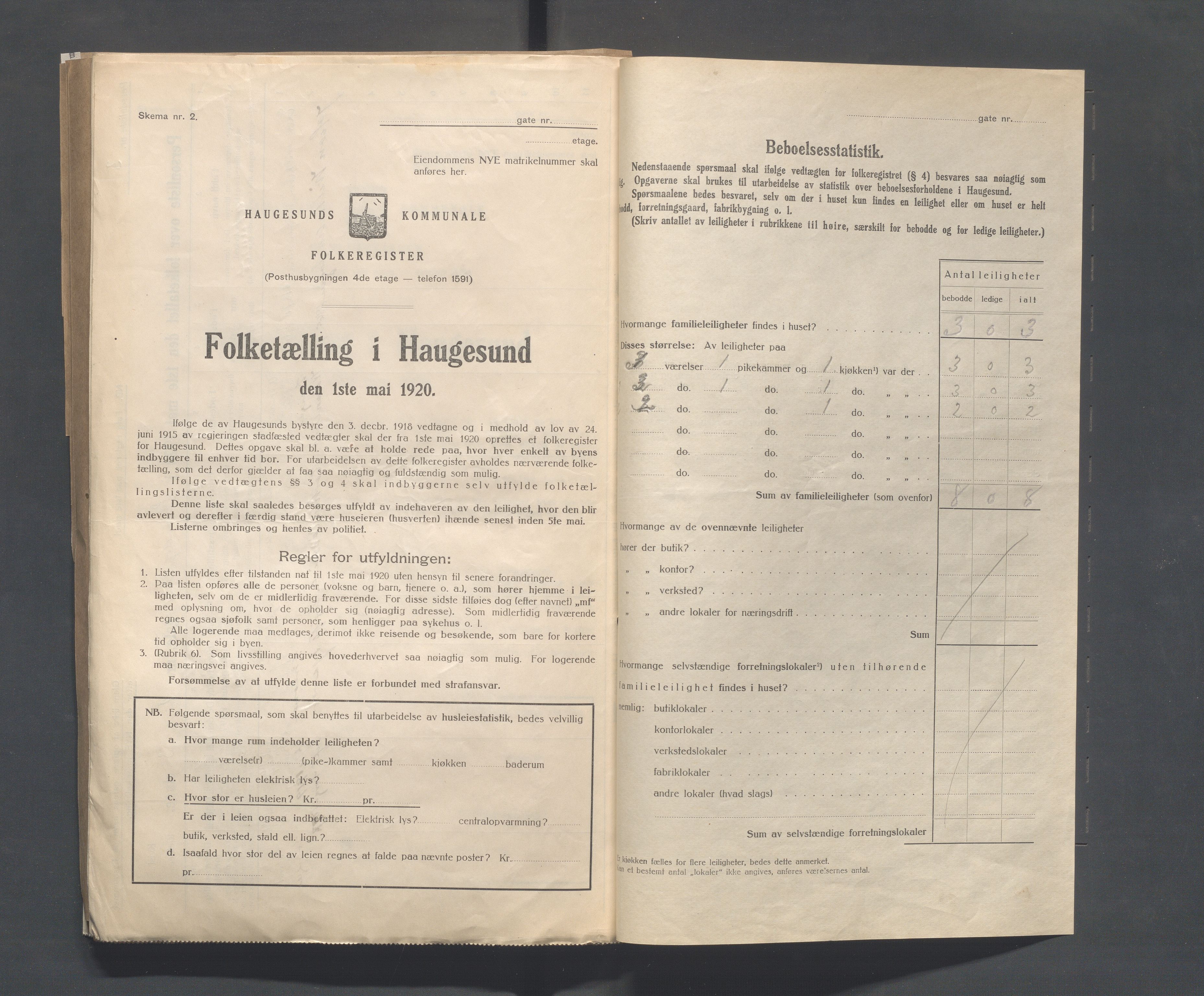 IKAR, Kommunal folketelling 1.5.1920 for Haugesund, 1920, s. 4099