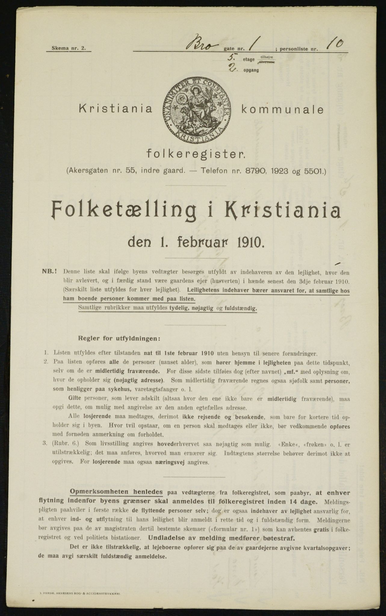 OBA, Kommunal folketelling 1.2.1910 for Kristiania, 1910, s. 9292