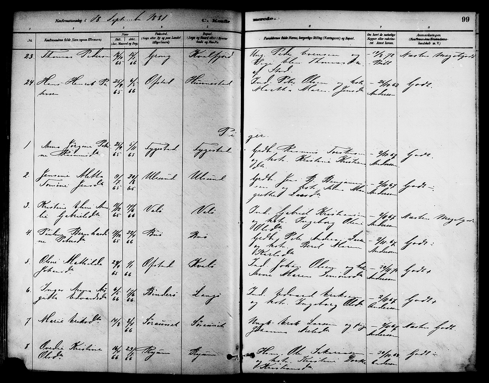 Ministerialprotokoller, klokkerbøker og fødselsregistre - Nord-Trøndelag, SAT/A-1458/786/L0686: Ministerialbok nr. 786A02, 1880-1887, s. 99