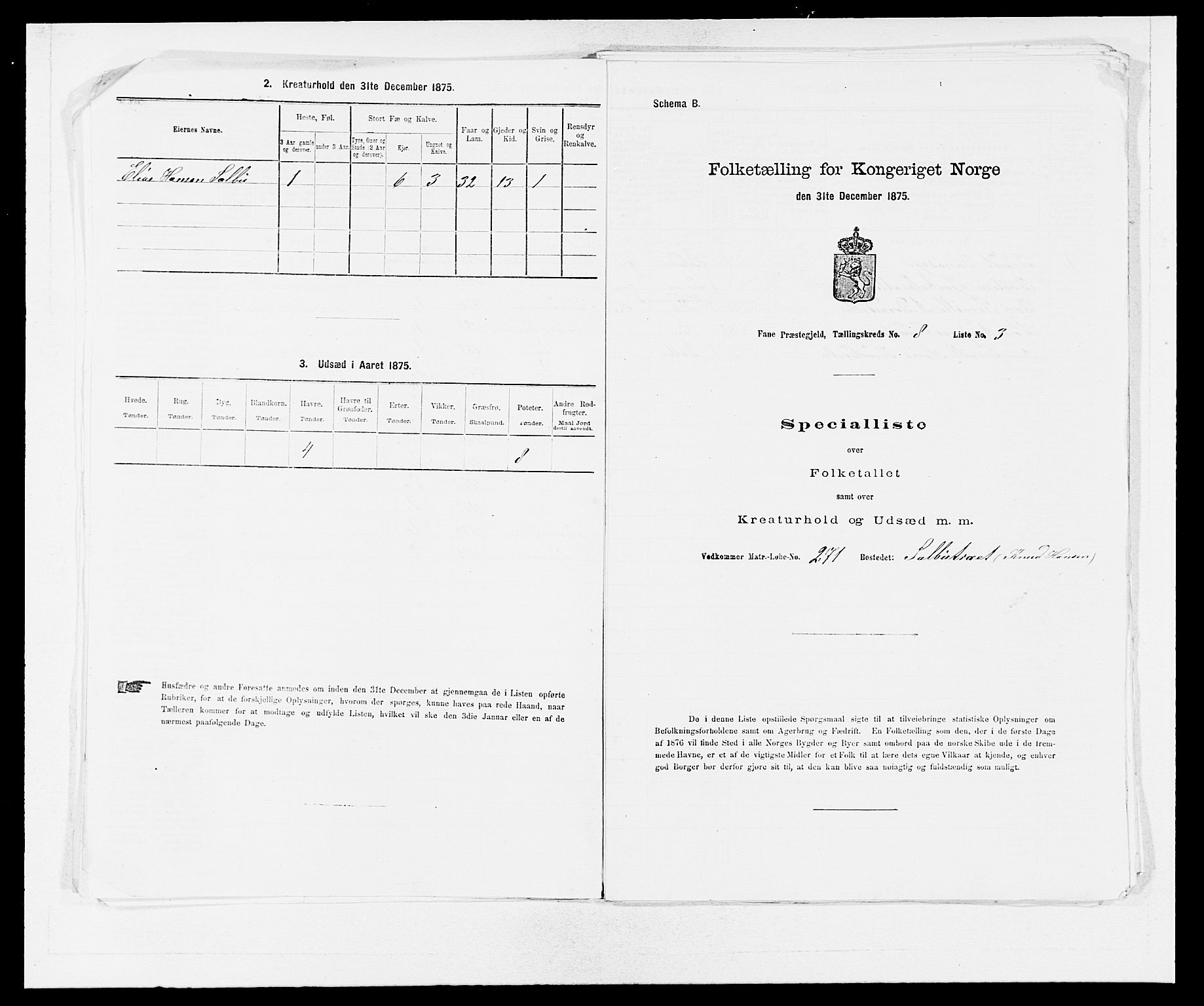 SAB, Folketelling 1875 for 1249P Fana prestegjeld, 1875, s. 784