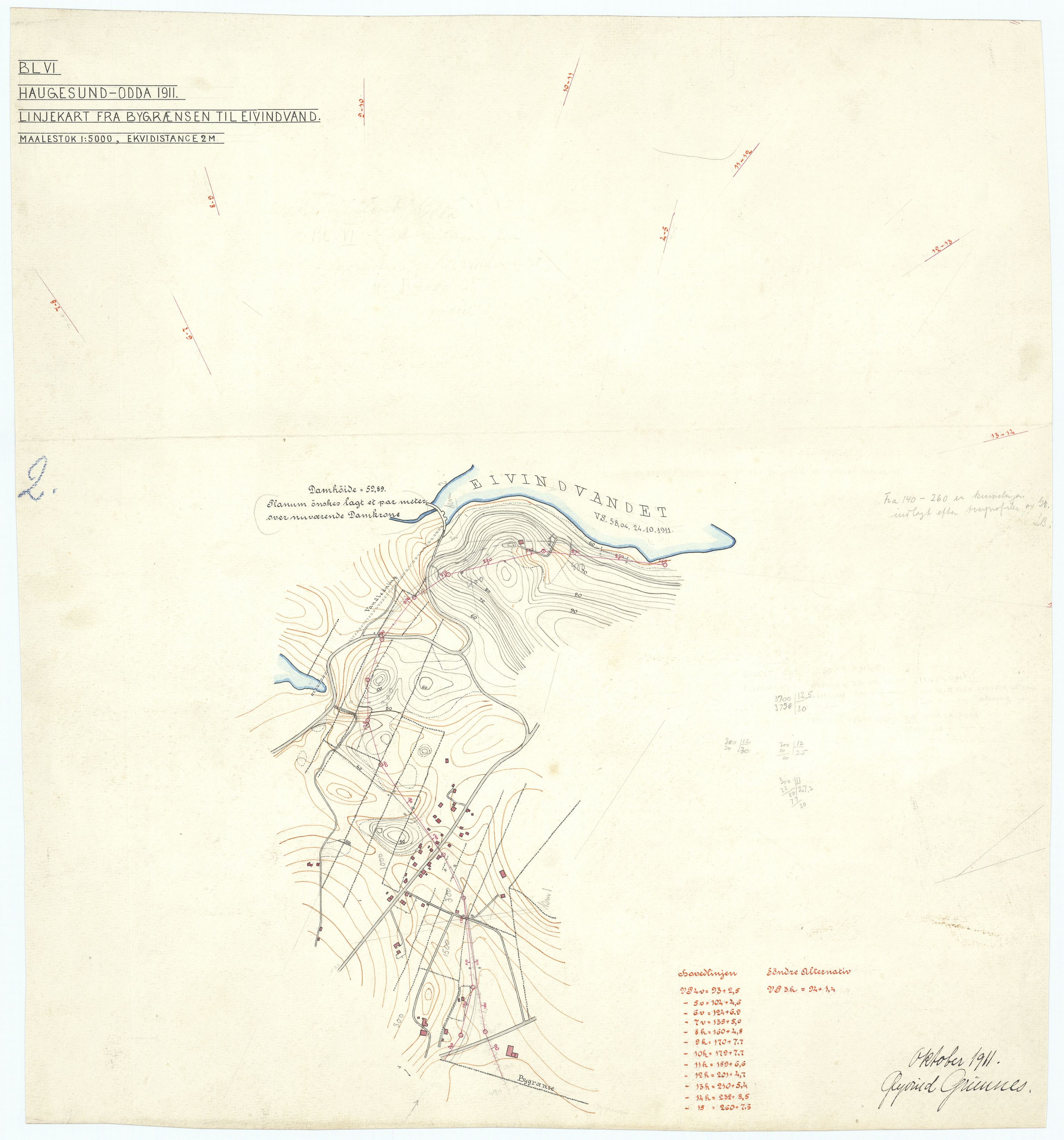 Norges Statsbaner, Jernbaneundersøkelsen, AV/RA-S-4122/F/Fa/L0198: Haugesund - Odda, 1911-1916, s. 3