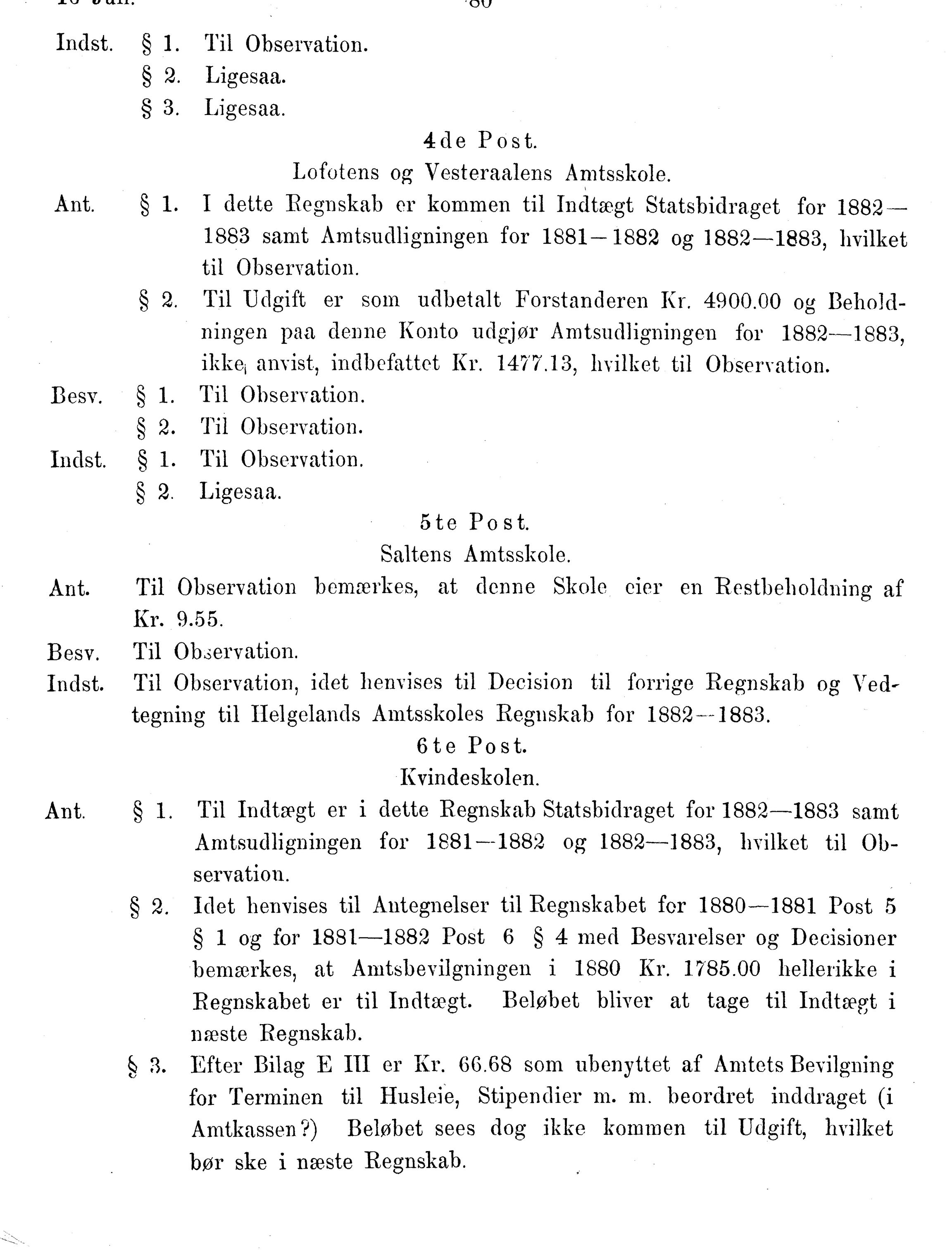 Nordland Fylkeskommune. Fylkestinget, AIN/NFK-17/176/A/Ac/L0014: Fylkestingsforhandlinger 1881-1885, 1881-1885