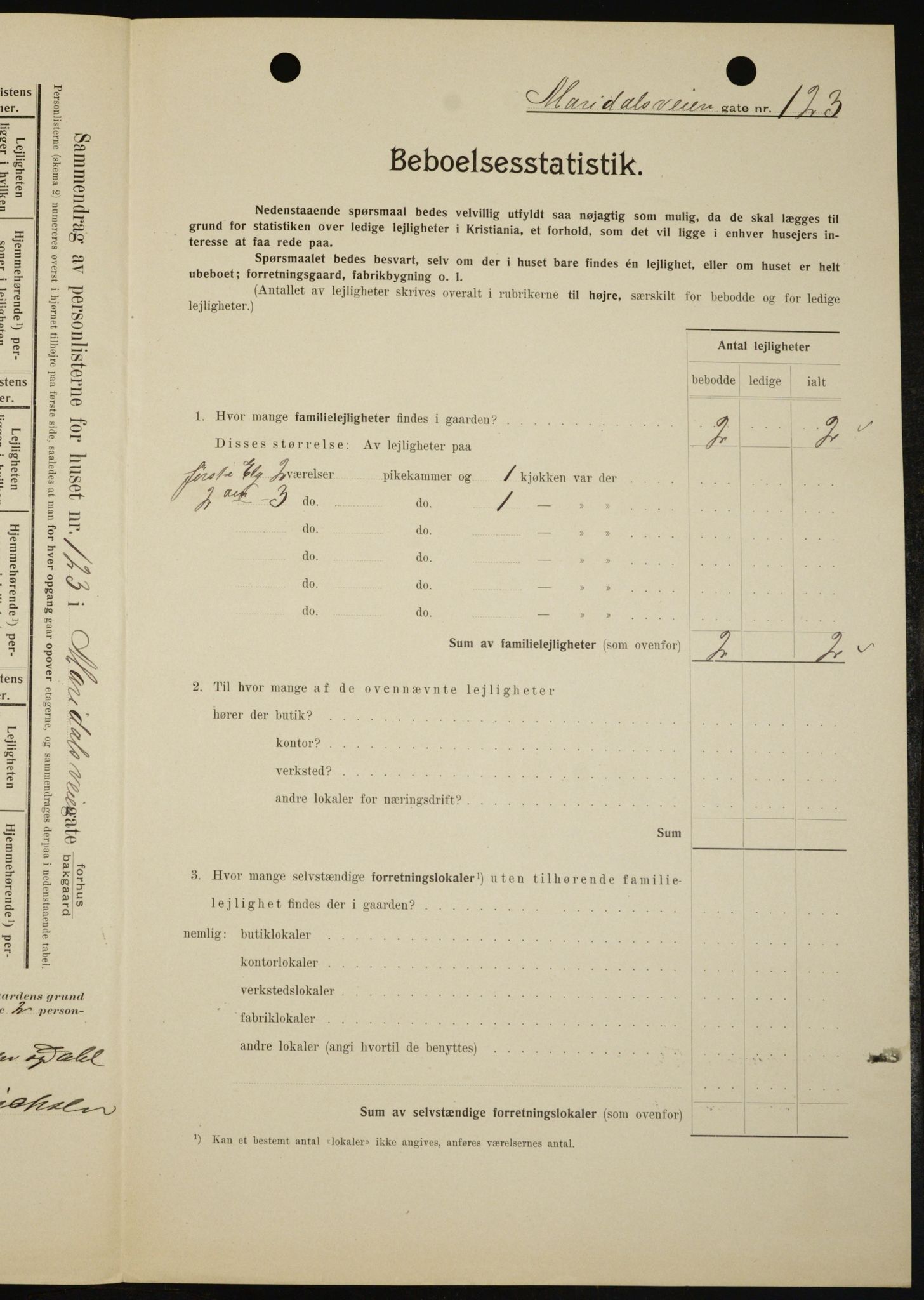 OBA, Kommunal folketelling 1.2.1909 for Kristiania kjøpstad, 1909, s. 56893