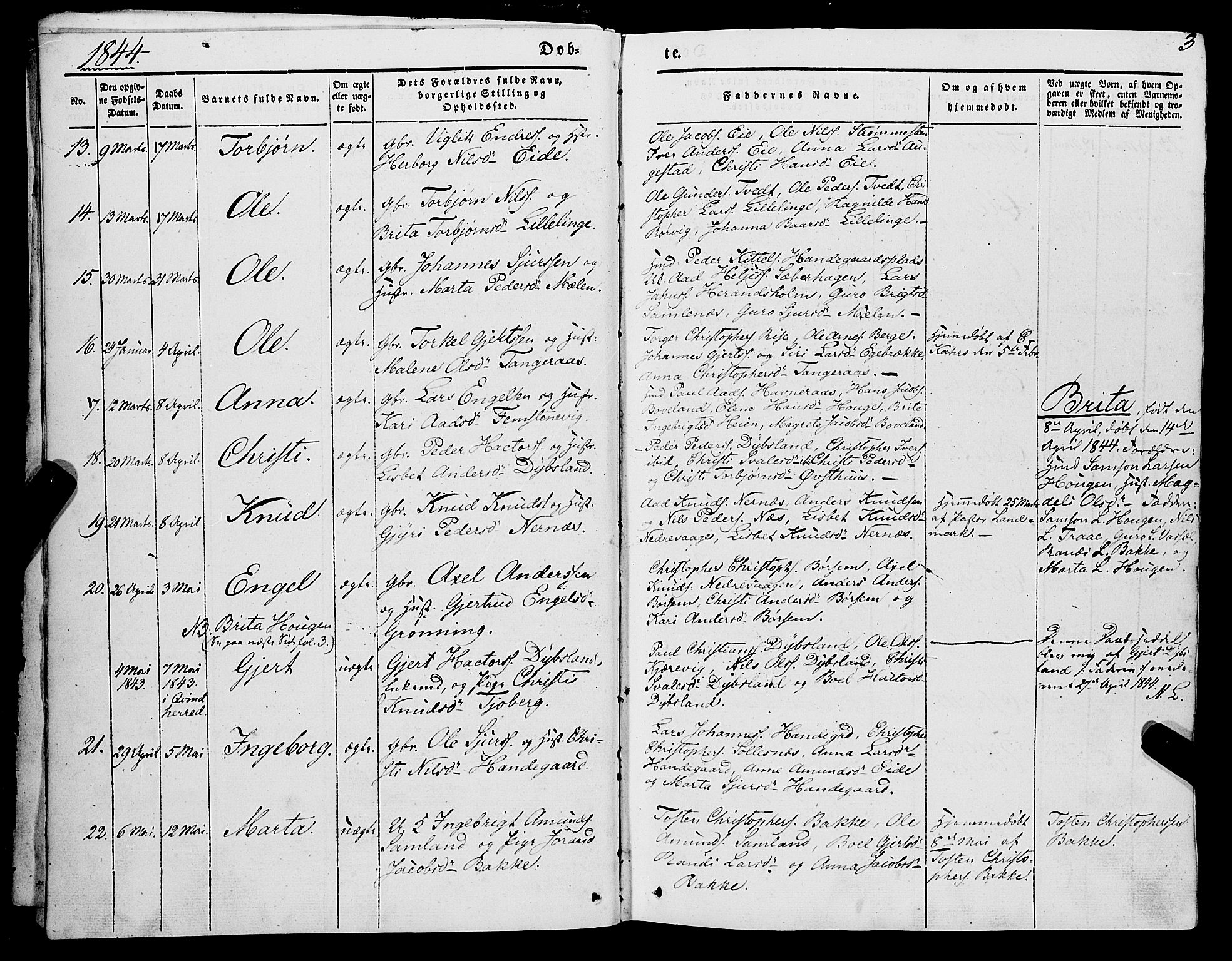 Strandebarm sokneprestembete, AV/SAB-A-78401/H/Haa: Ministerialbok nr. A 7, 1844-1872, s. 3