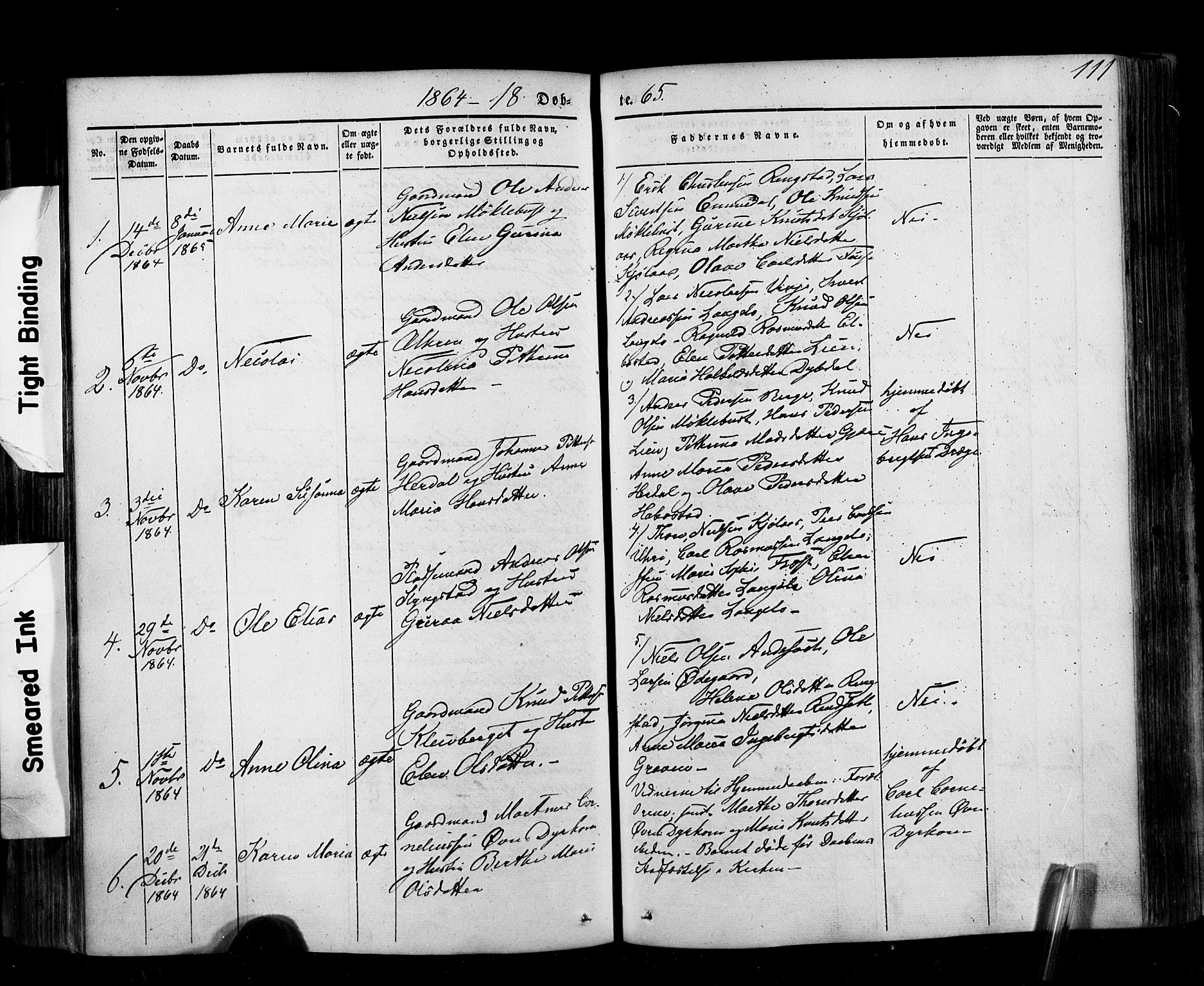 Ministerialprotokoller, klokkerbøker og fødselsregistre - Møre og Romsdal, SAT/A-1454/520/L0275: Ministerialbok nr. 520A05, 1844-1881, s. 111