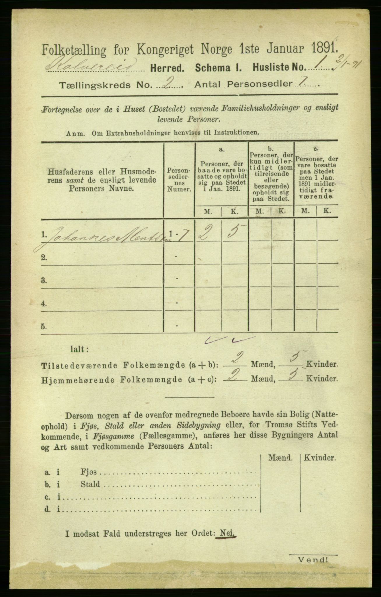 RA, Folketelling 1891 for 1752 Kolvereid herred, 1891, s. 249