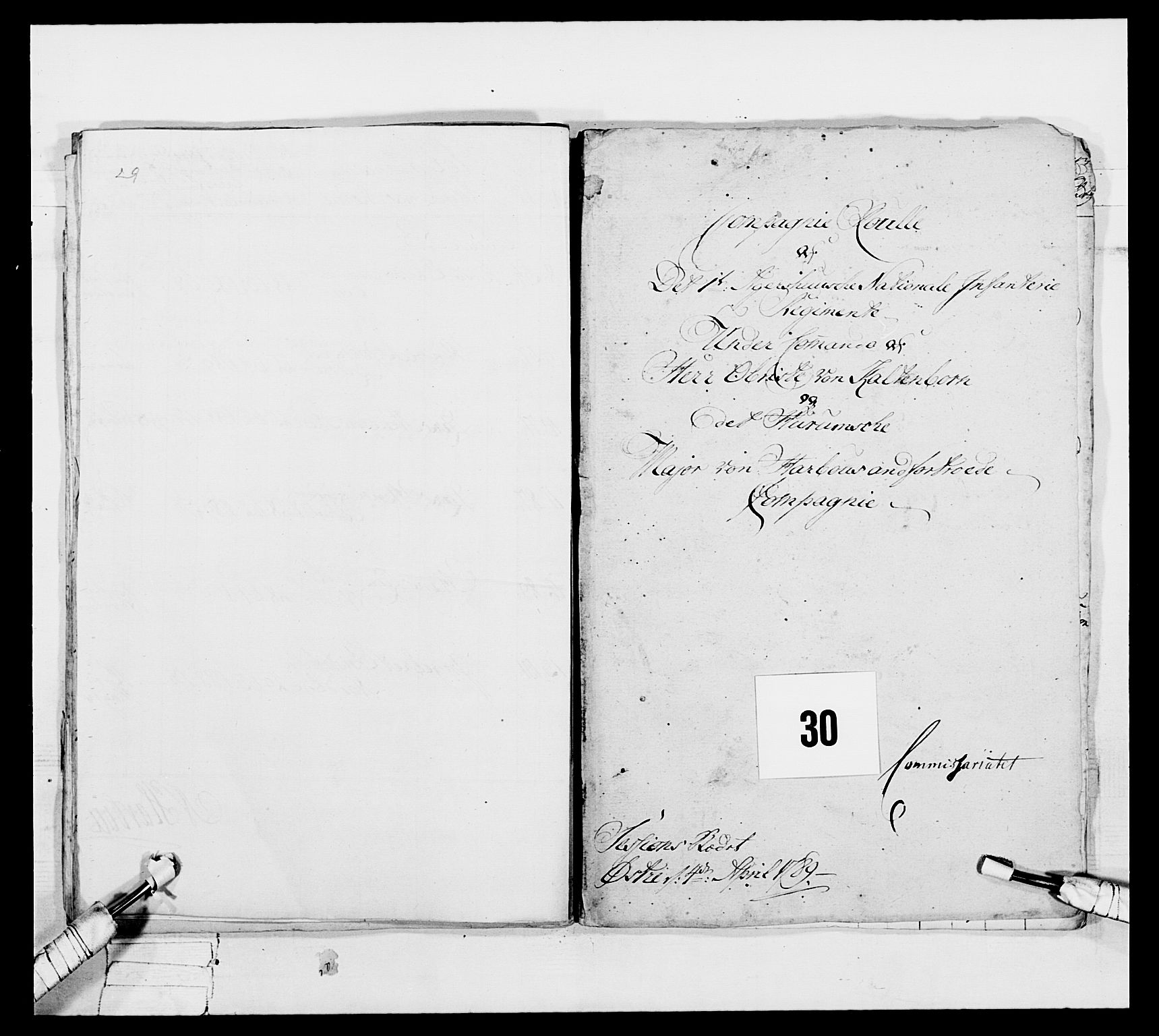 Generalitets- og kommissariatskollegiet, Det kongelige norske kommissariatskollegium, AV/RA-EA-5420/E/Eh/L0039: 1. Akershusiske nasjonale infanteriregiment, 1789, s. 440