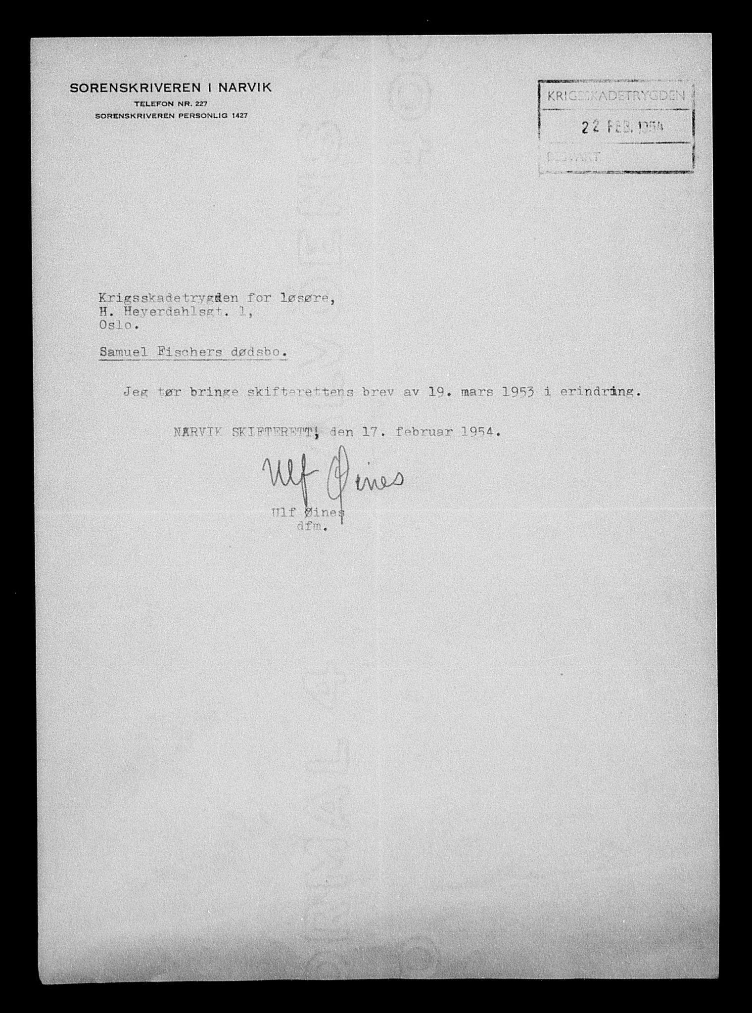 Justisdepartementet, Tilbakeføringskontoret for inndratte formuer, AV/RA-S-1564/H/Hc/Hcb/L0913: --, 1945-1947, s. 3