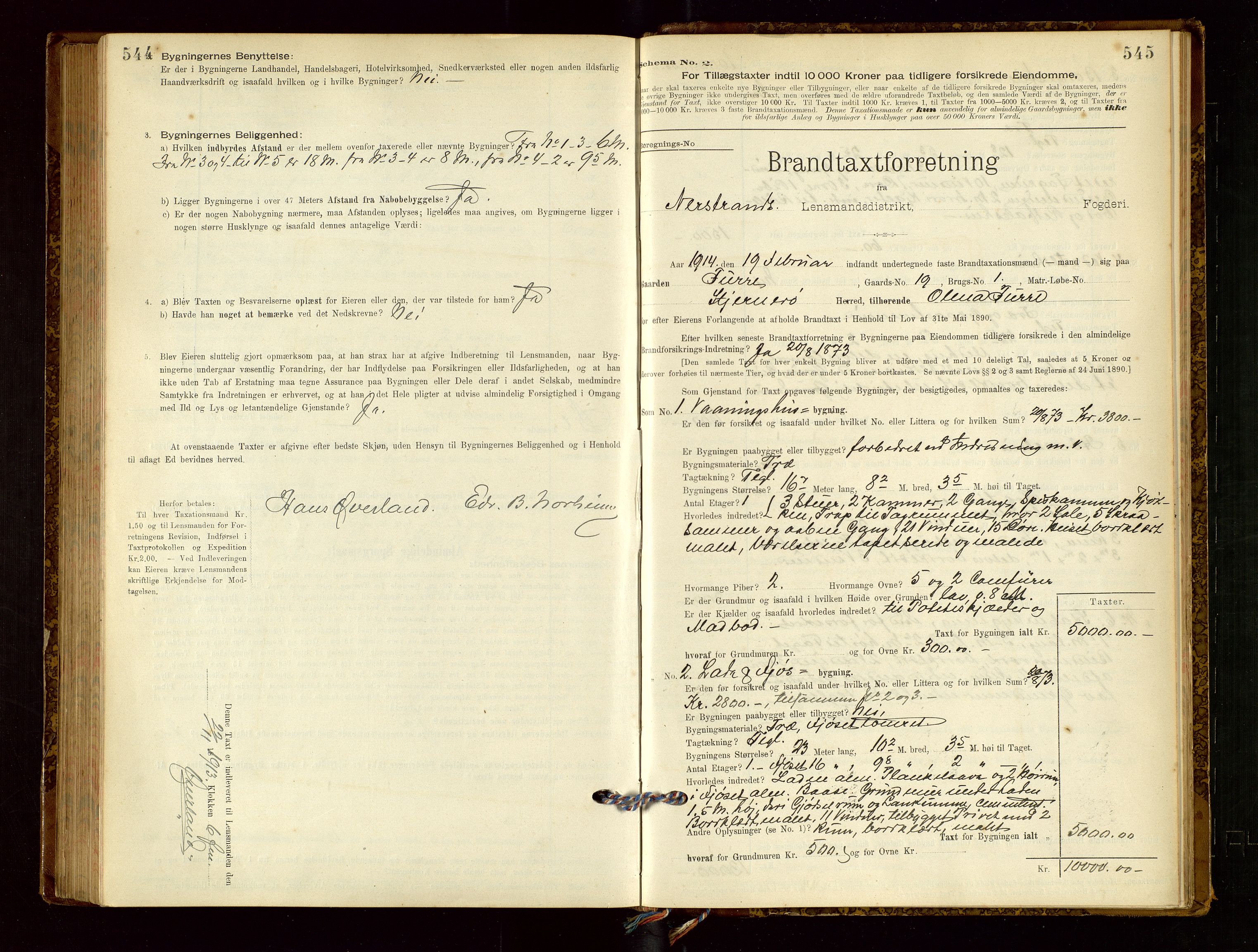 Nedstrand lensmannskontor, AV/SAST-A-100236/Gob/L0001: "Brandtaxationsprotokol for Nerstrand Lensmandsdistrikt Ryfylke fogderi", 1895-1915, s. 544-545