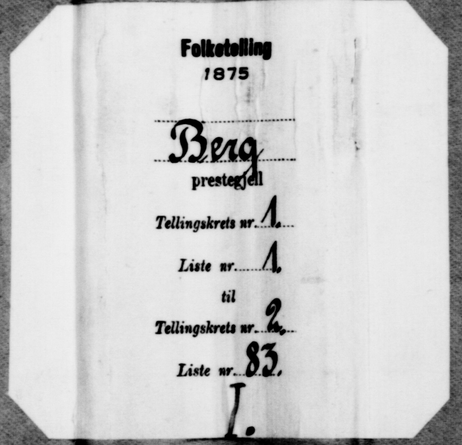 SATØ, Folketelling 1875 for 1929P Berg prestegjeld, 1875