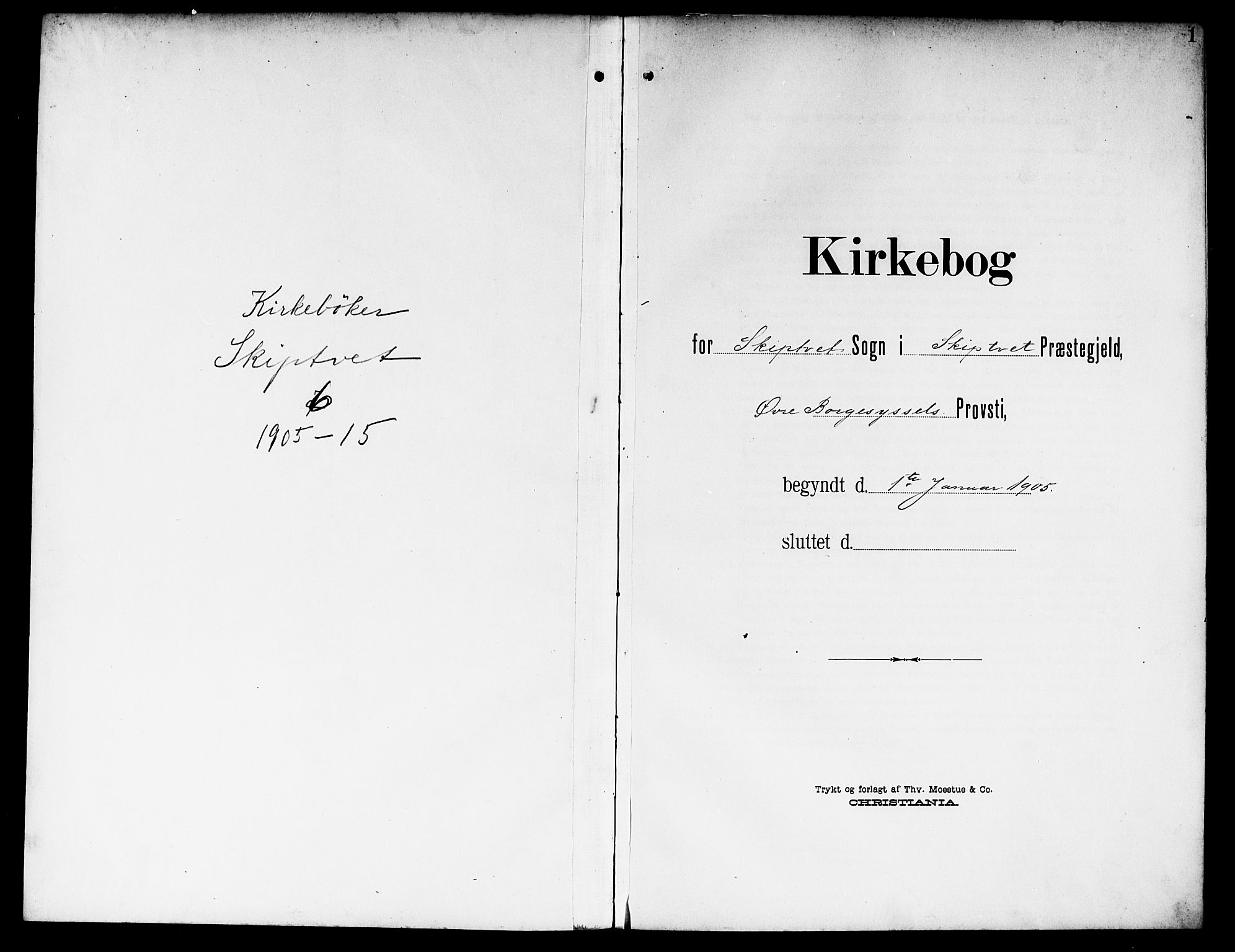 Skiptvet prestekontor Kirkebøker, AV/SAO-A-20009/G/Ga/L0002: Klokkerbok nr. 2, 1905-1915